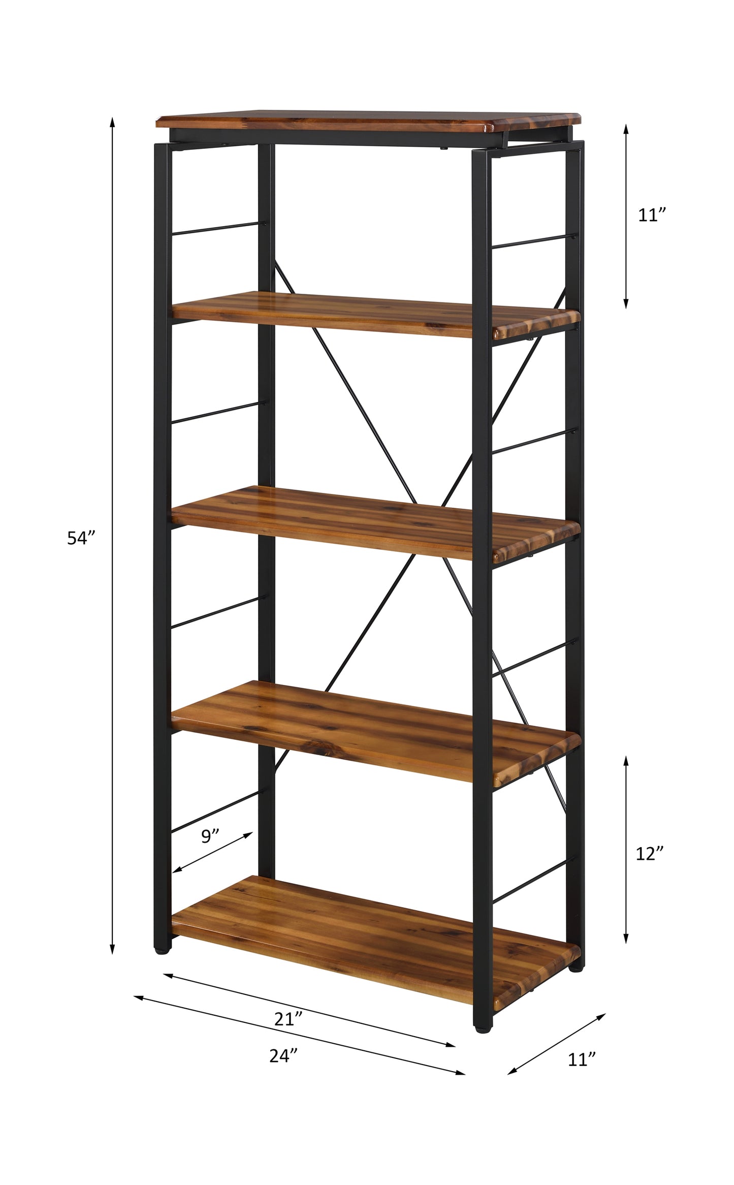 Jurgen Bookshelf, Oak & Black 92912