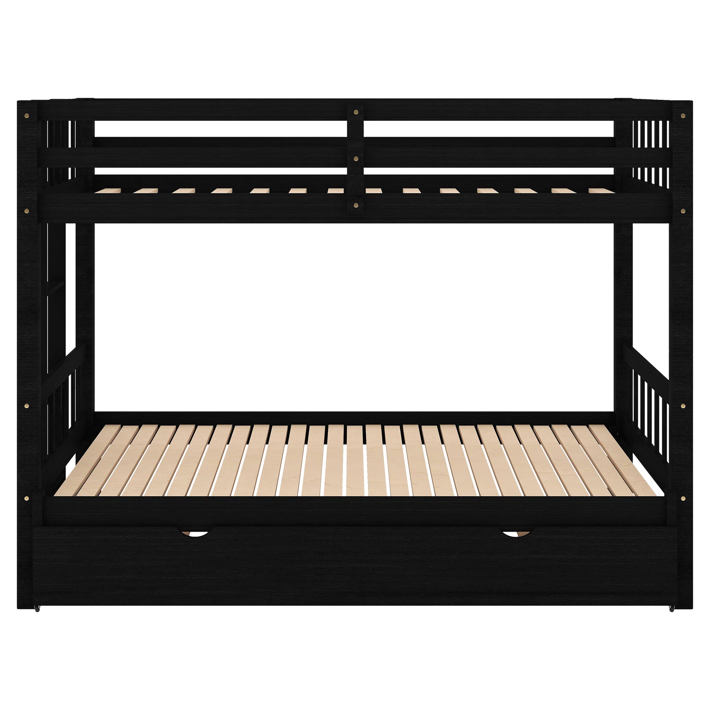 Compact Espresso Bunk Bed with Trundle and Pull-out Sleep Options