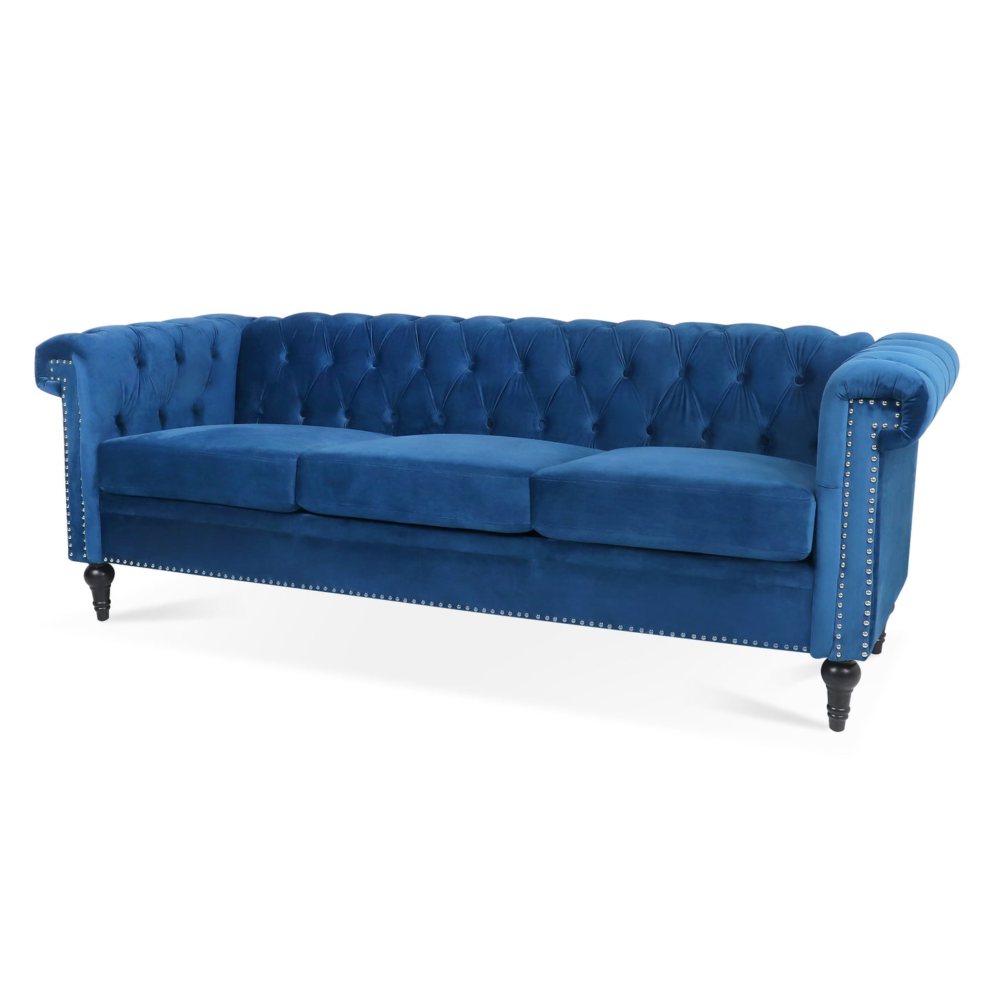 Classic 3-Seater Sofa with Removable Cushions and Traditional Square Arm