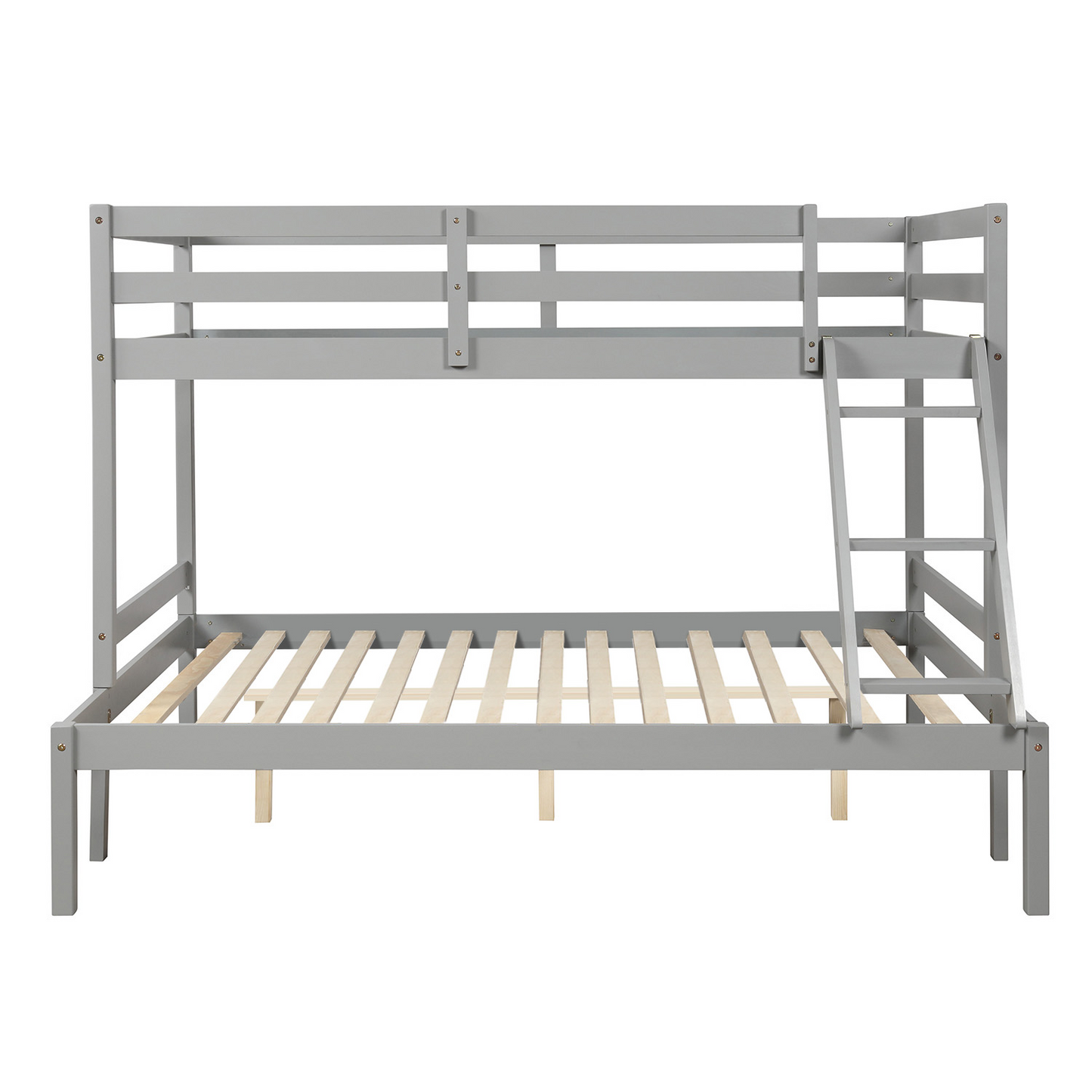 Gray Twin Over Full Bunk Bed with Stylish Space-Saving Design