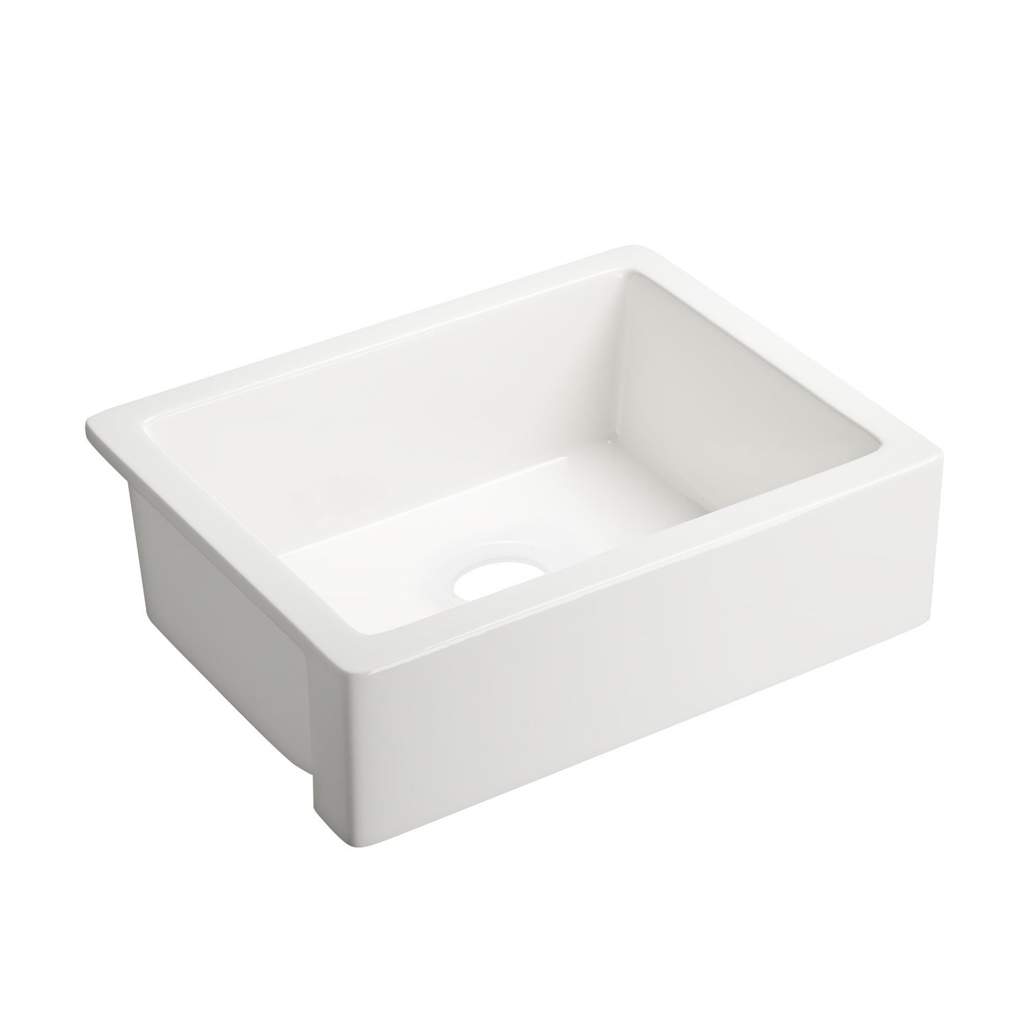 White Ceramic Farmhouse Kitchen Sink with Modern Design