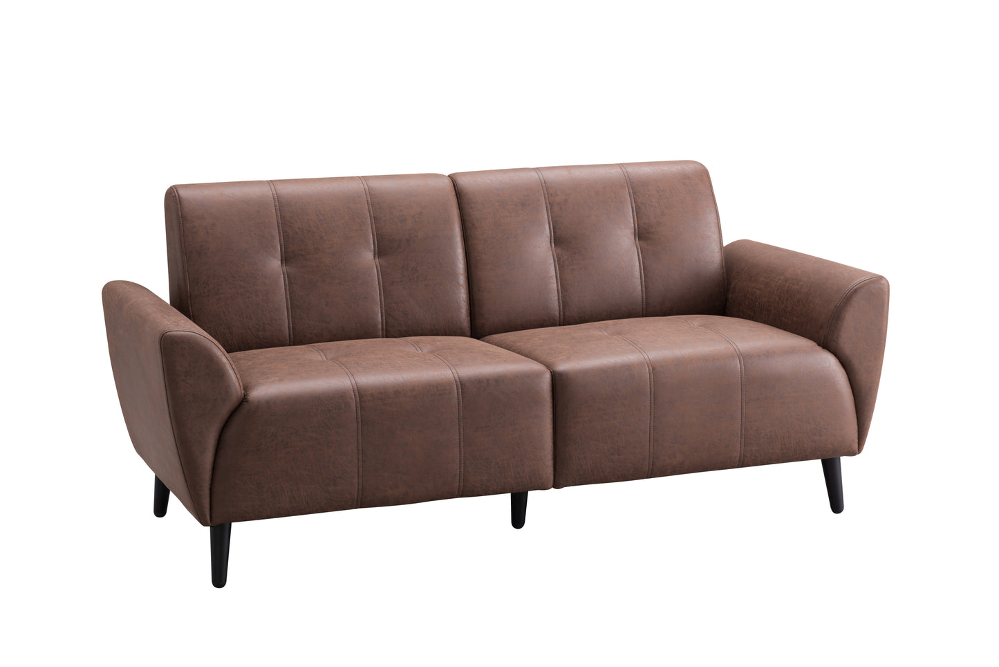 High elastic sponge two-seat sofa (Dark Brown)