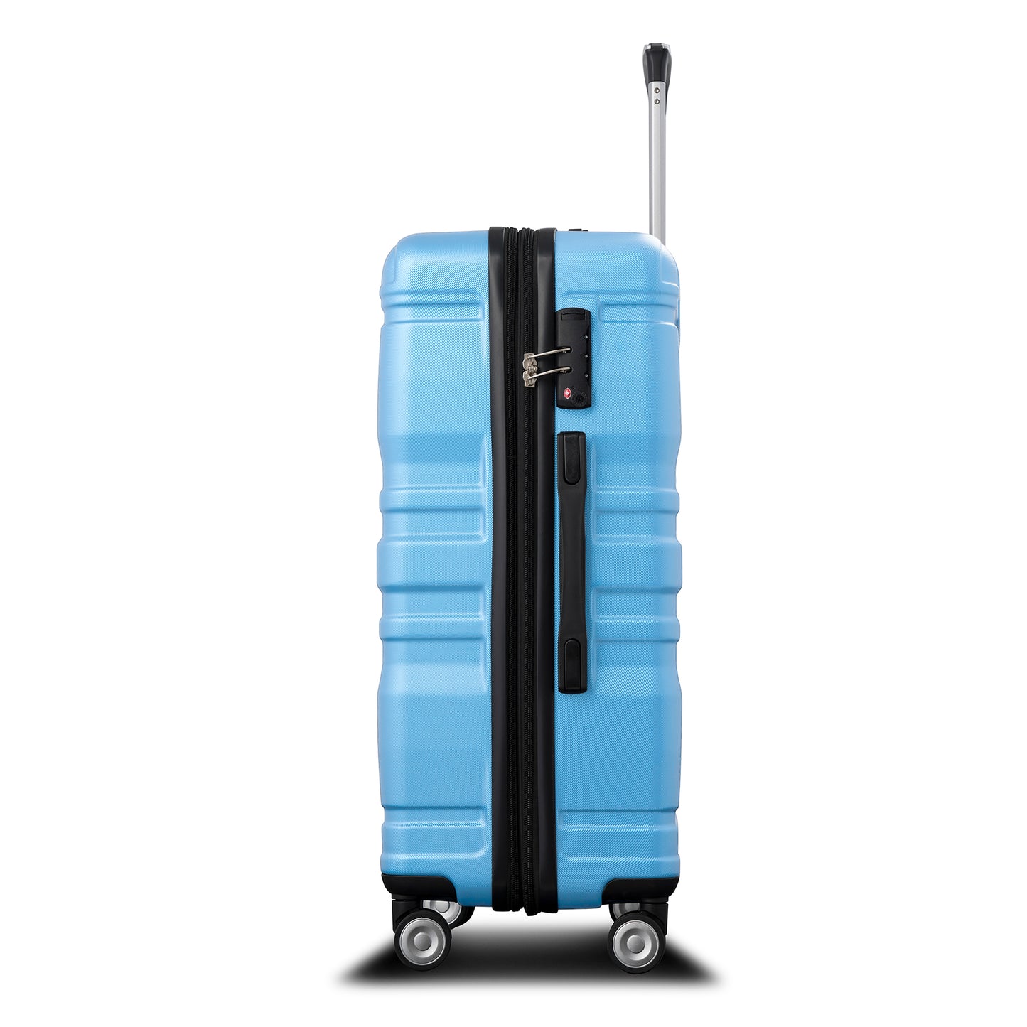 Luggage Sets New Model Expandable ABS Hardshell 3pcs Clearance Luggage Hardside Lightweight Durable Suitcase sets Spinner Wheels Suitcase with TSA Lock 20''24''28''(Sky Blue)