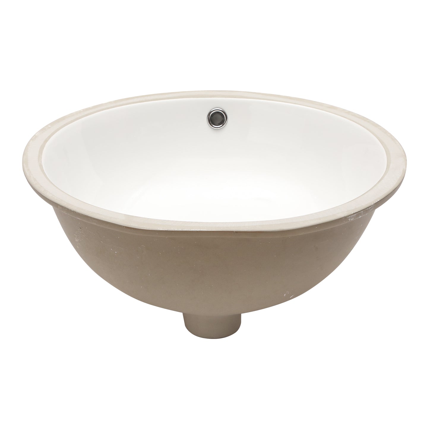 19"x16" White Ceramic Oval Undermount Bathroom Sink with Overflow