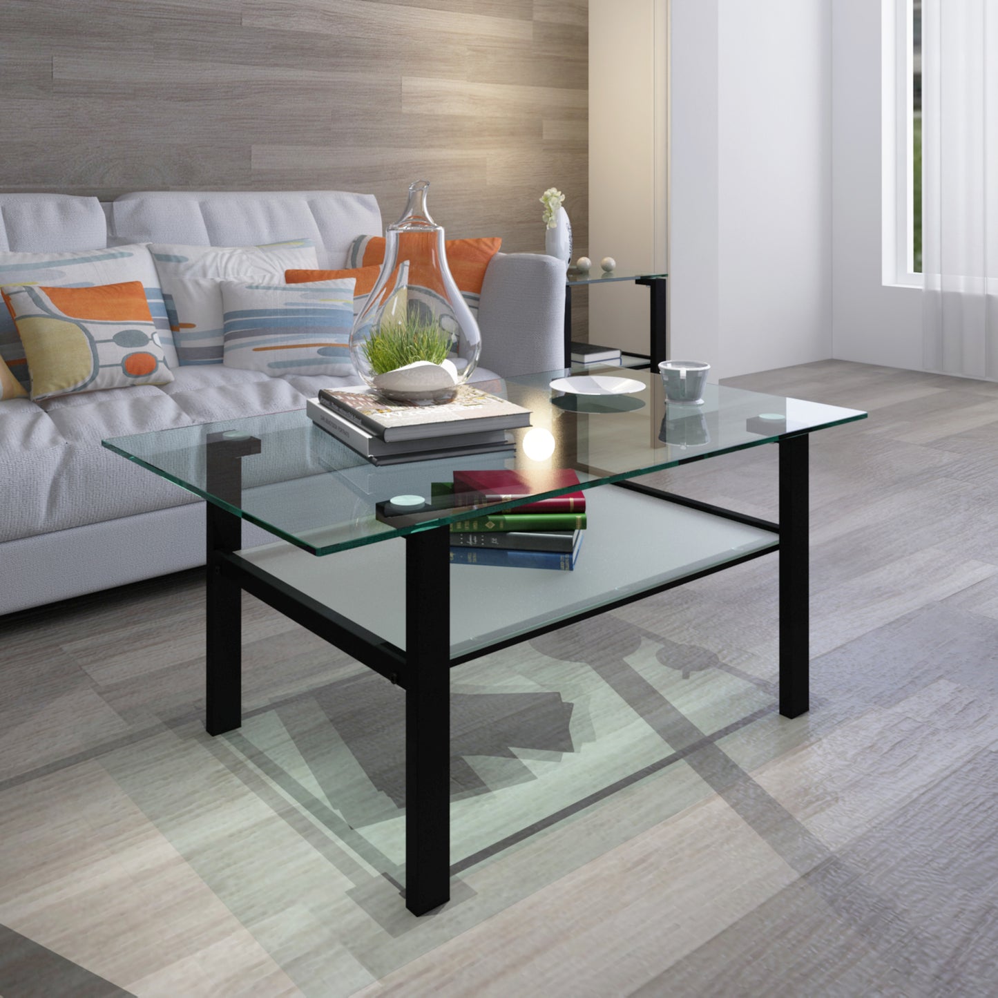 Modern Black Glass Coffee Table for Stylish Living Spaces