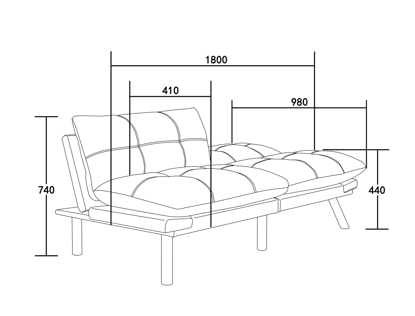 Cream Convertible Folding Modern sofa Bed