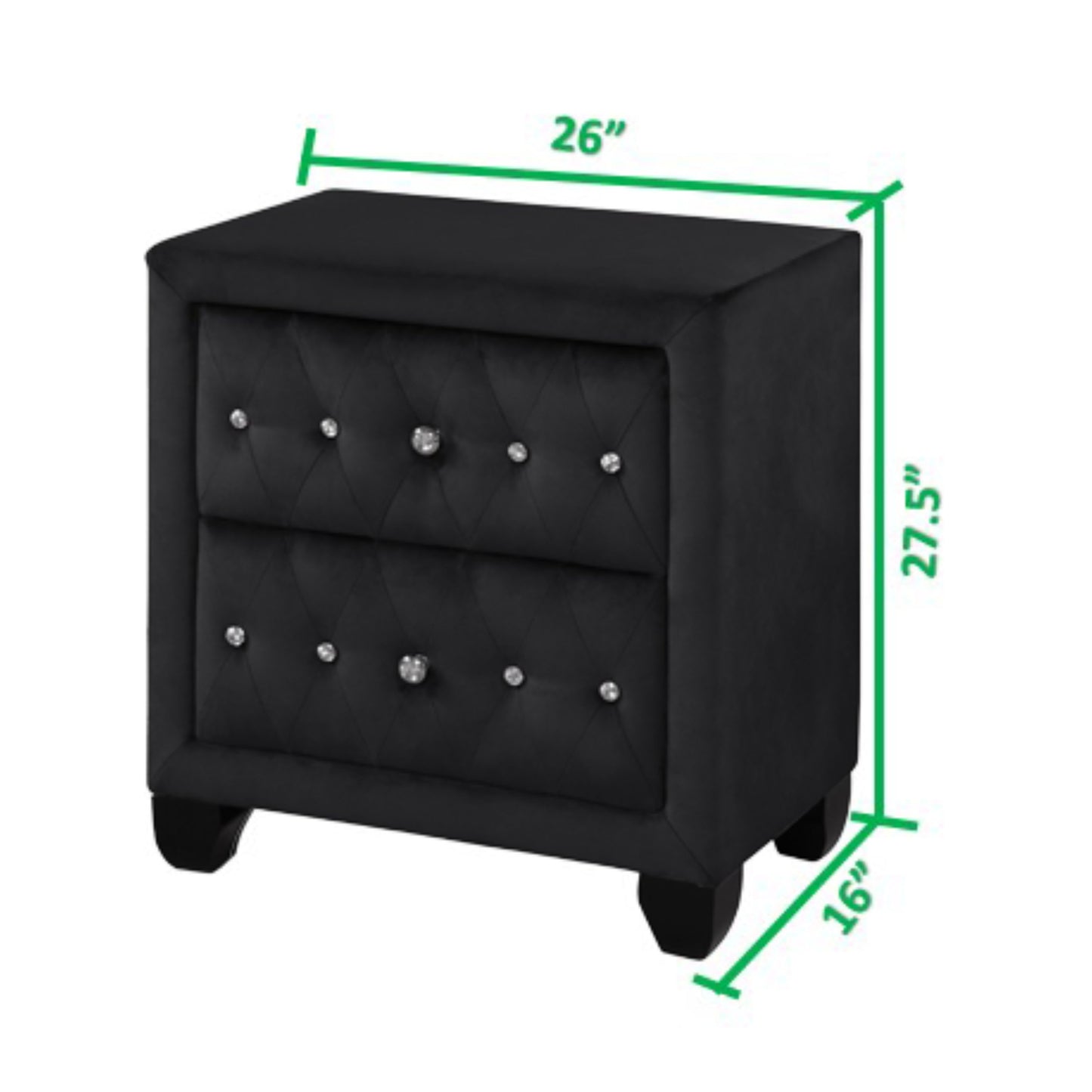 Sophia Night Stand Made With Wood In Black