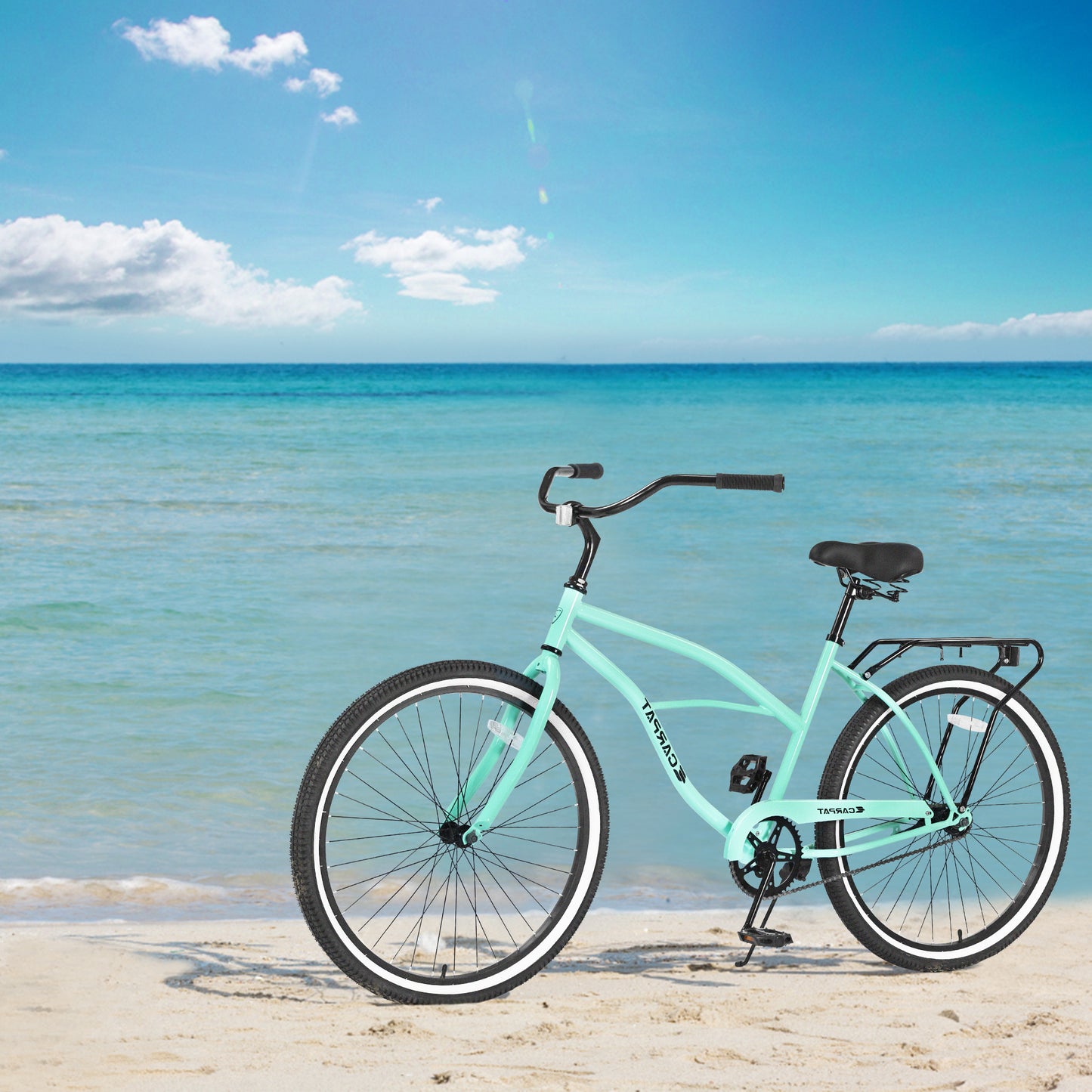 S26204 26 Inch Beach Cruiser Bike for Men and Women, Steel Frame, Single Speed Drivetrain, Upright Comfortable Rides, Multiple Colors