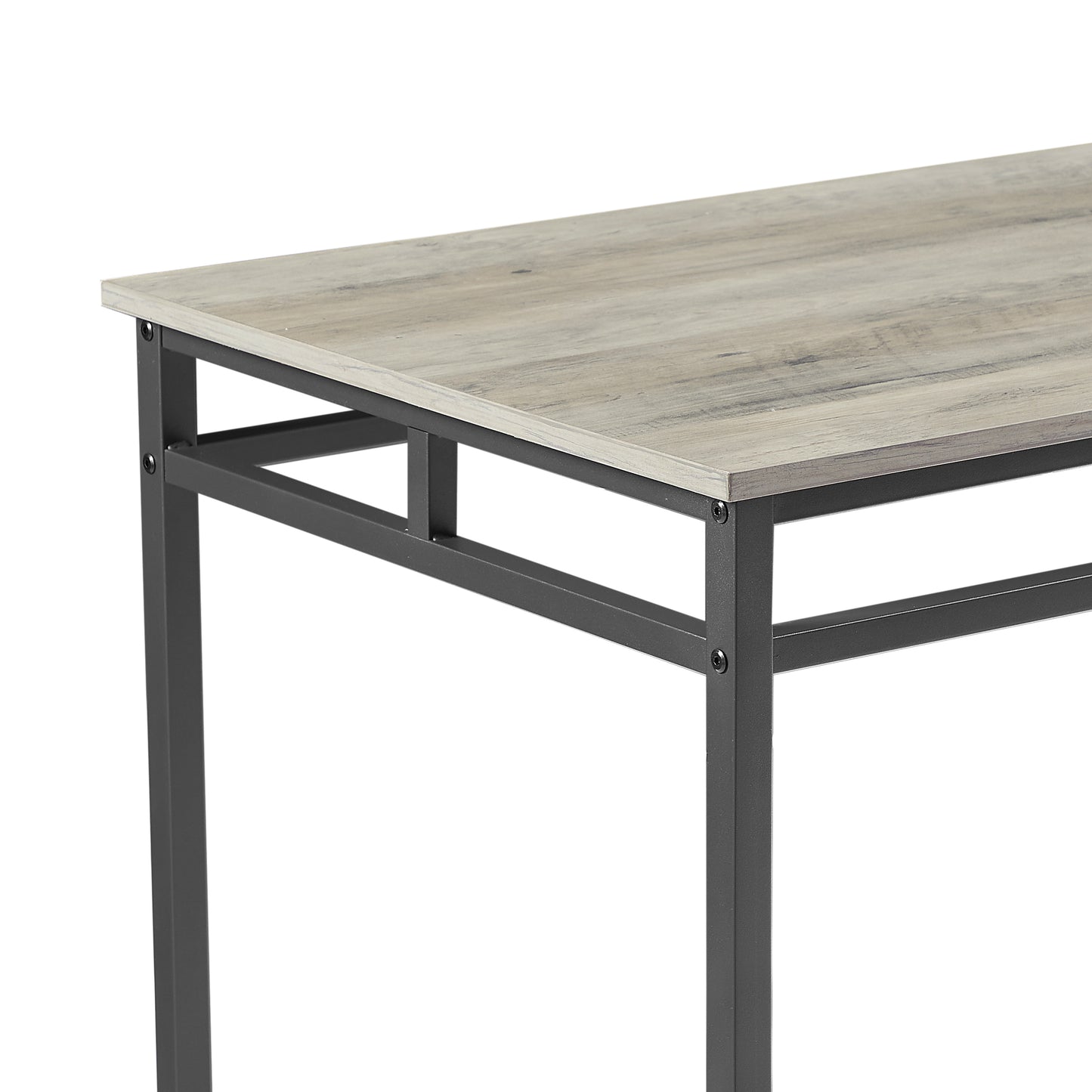 Bar table set 5PC Dinging table set with high stools, structural strengthening, industrial style. Grey, 43.31'' L x 23.62'' W x 35.43'' H.