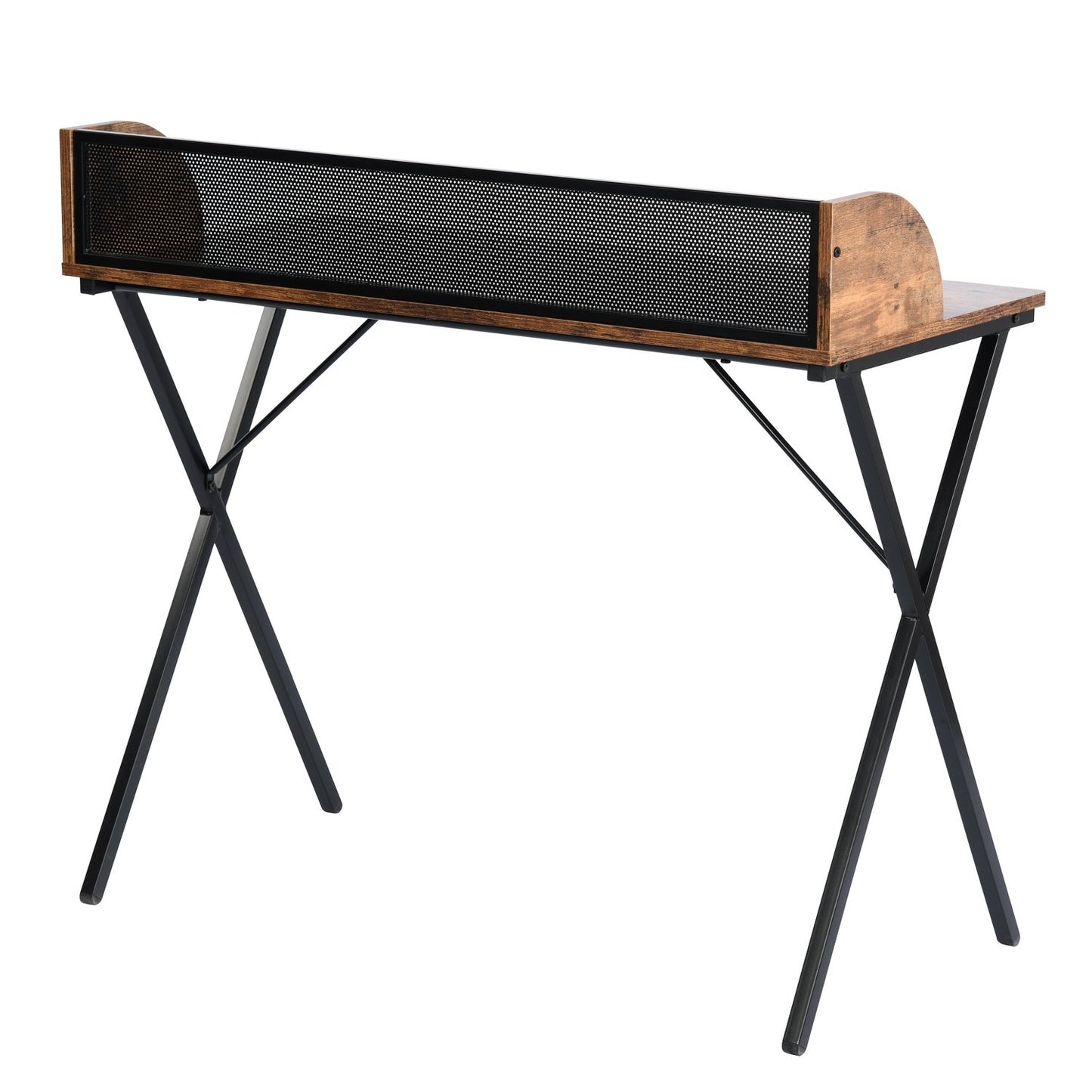 Rectangular Black Computer Desk with Sturdy Metal Legs