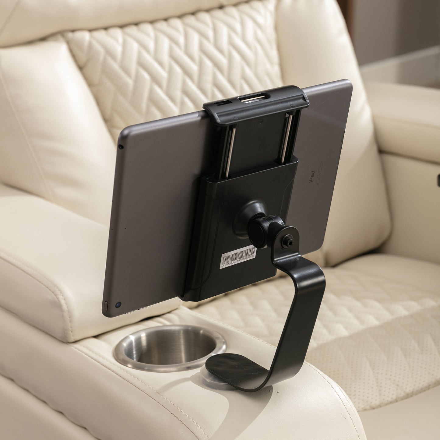 Power Recliner with Swivel, Cup Holder, USB Port, and Tray Table, White