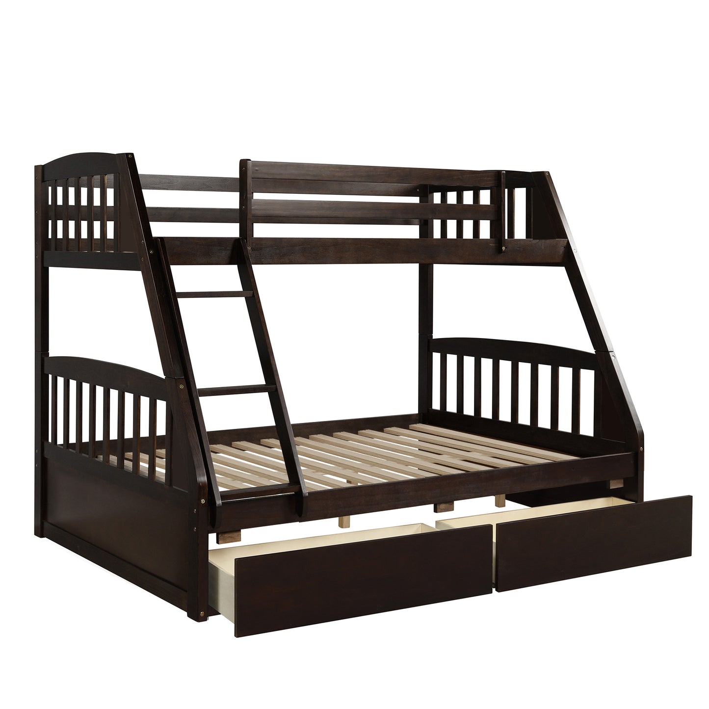 Espresso Twin Over Full Bunk Bed with Storage Drawers