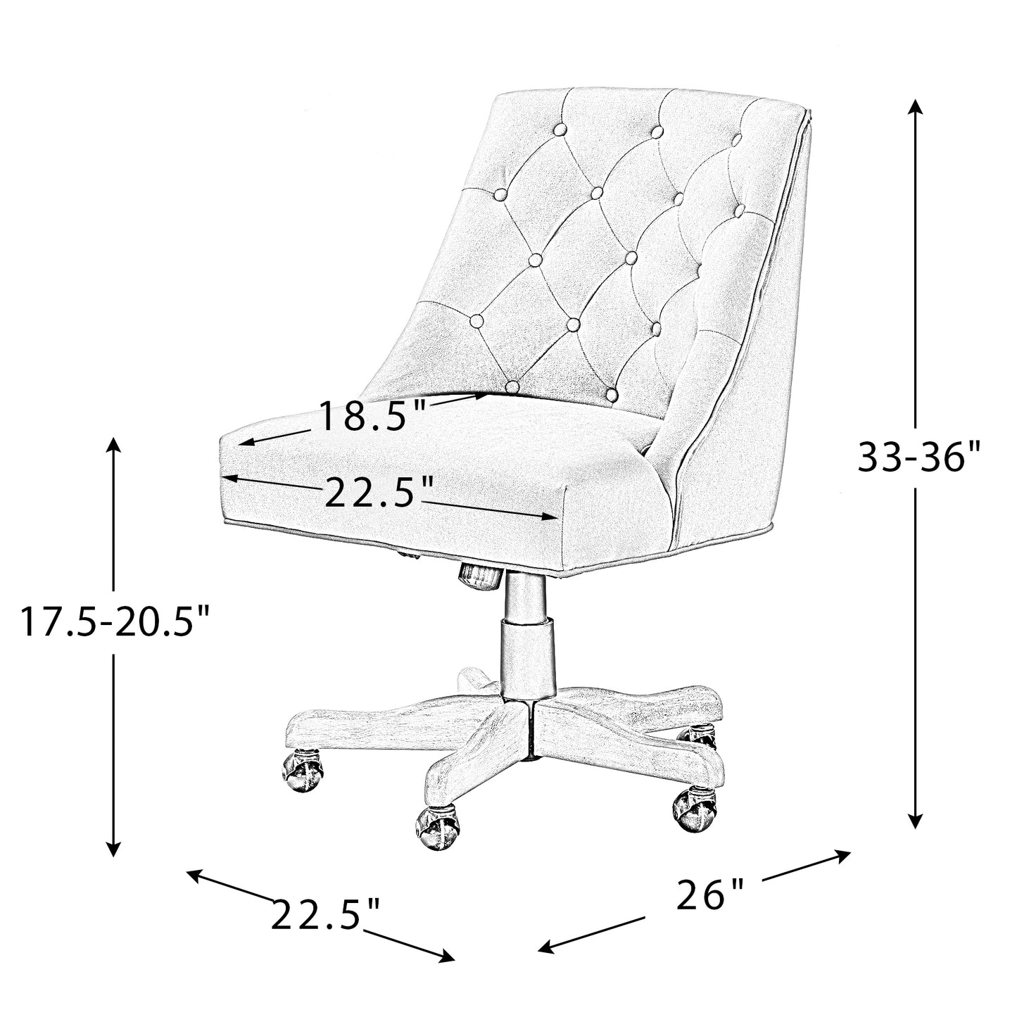 Syros Modern Office Chair with Tufted Back