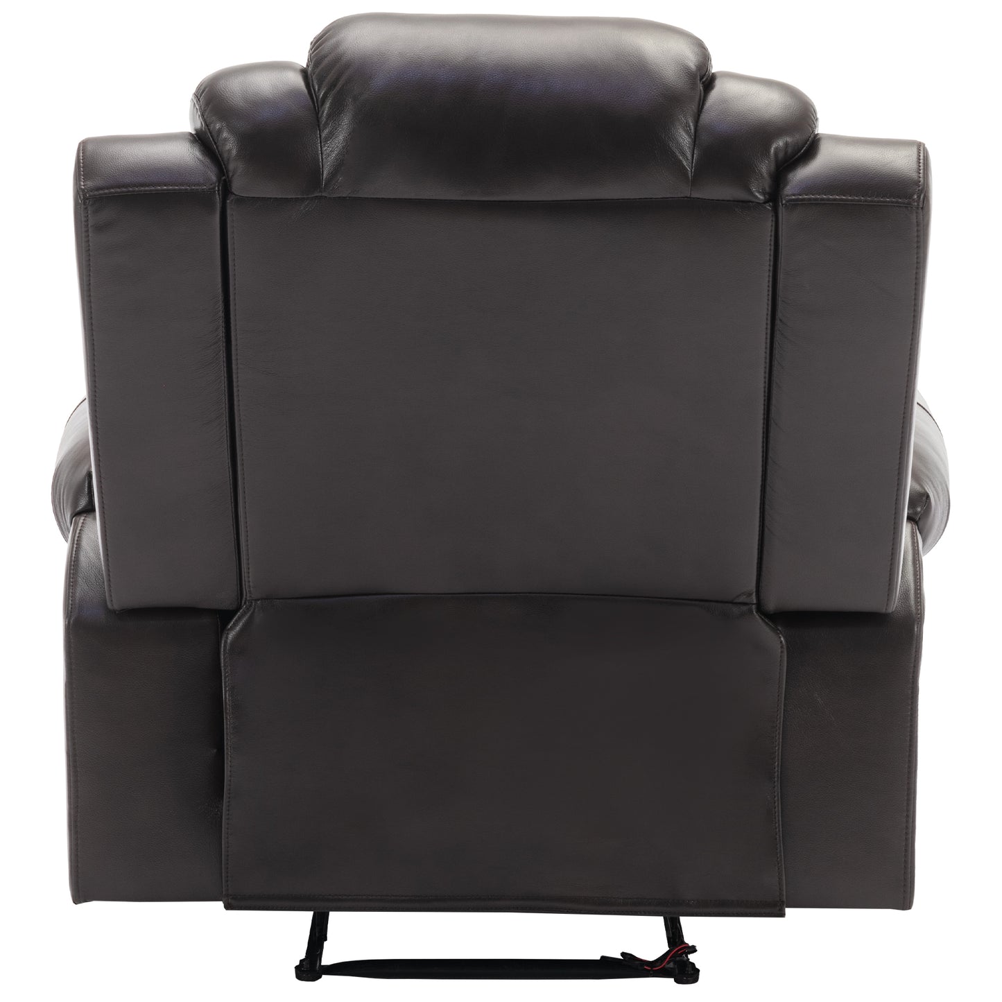 Brown Home Theater Recliner Chair with LED Lights and Manual Recline