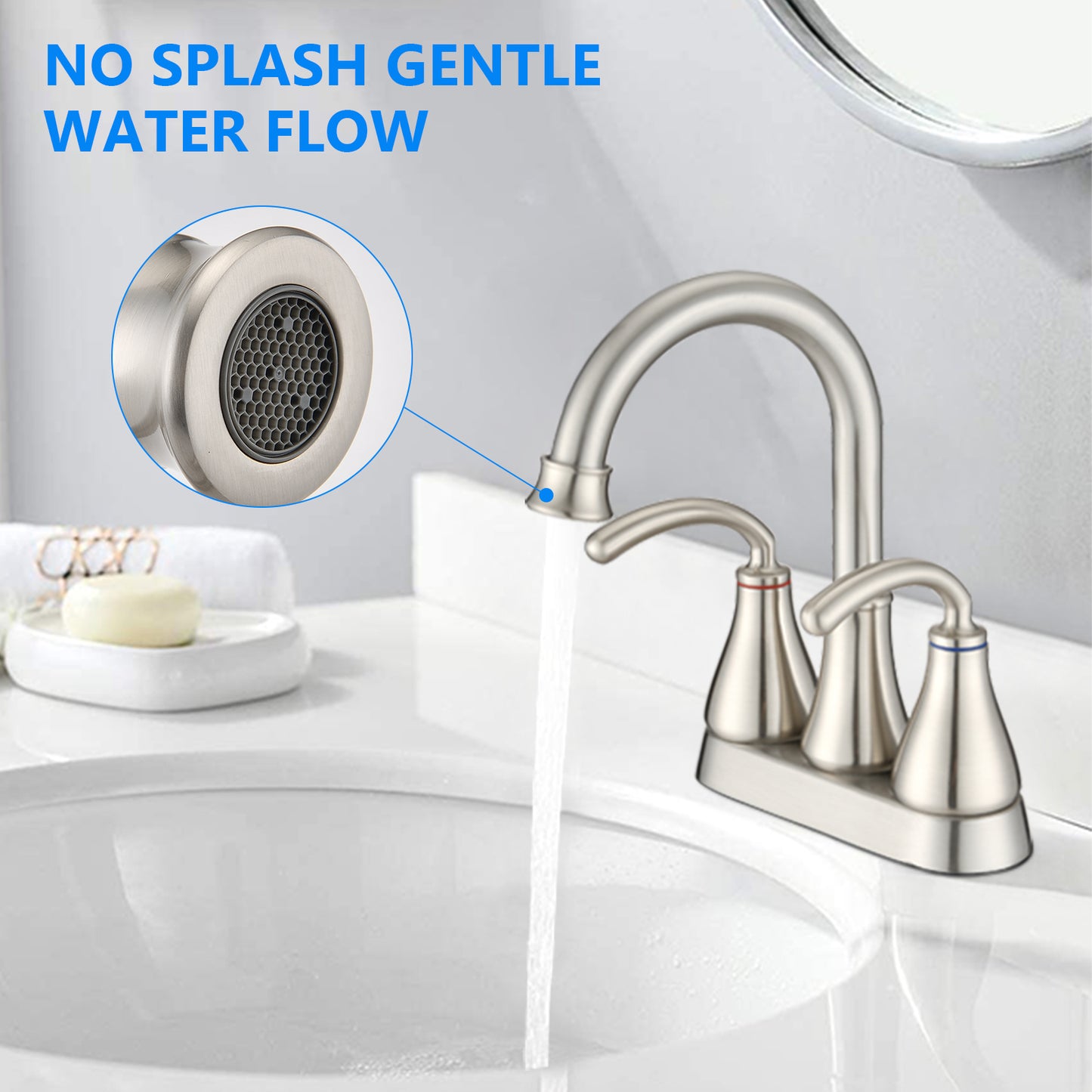 Elegant Swan Design Bathroom Faucet with Brushed Nickel Finish