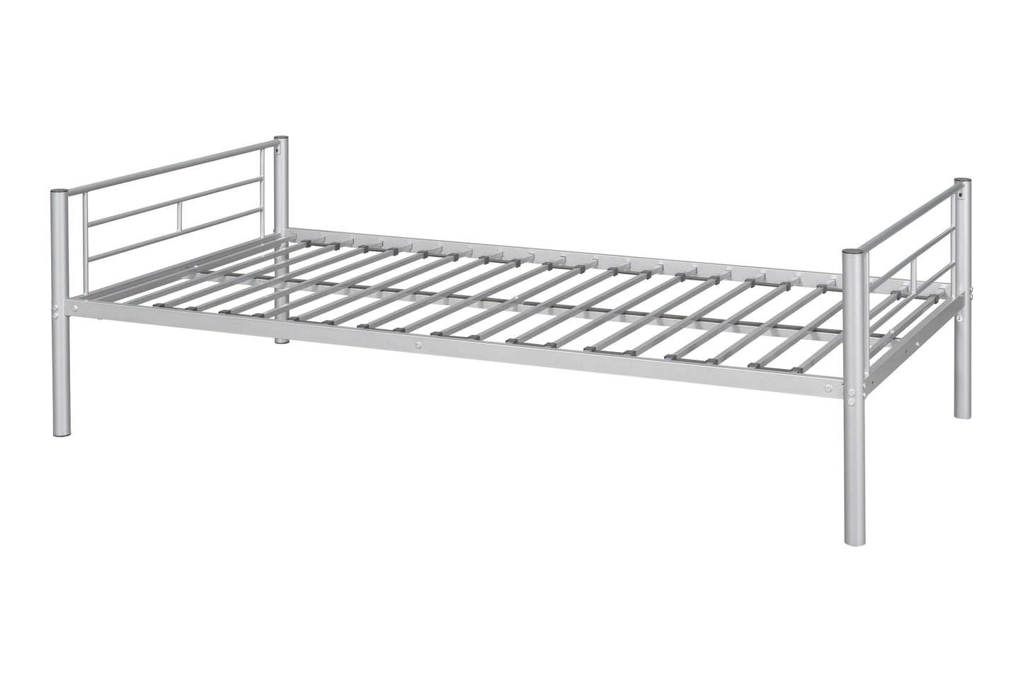 Metal Twin Bunk Bed with Trundle and Safety Features for Versatile Use