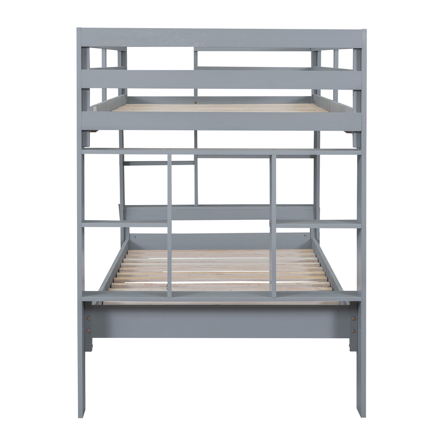 Gray Twin Bunk Bed with Sleek Design and Ample Storage