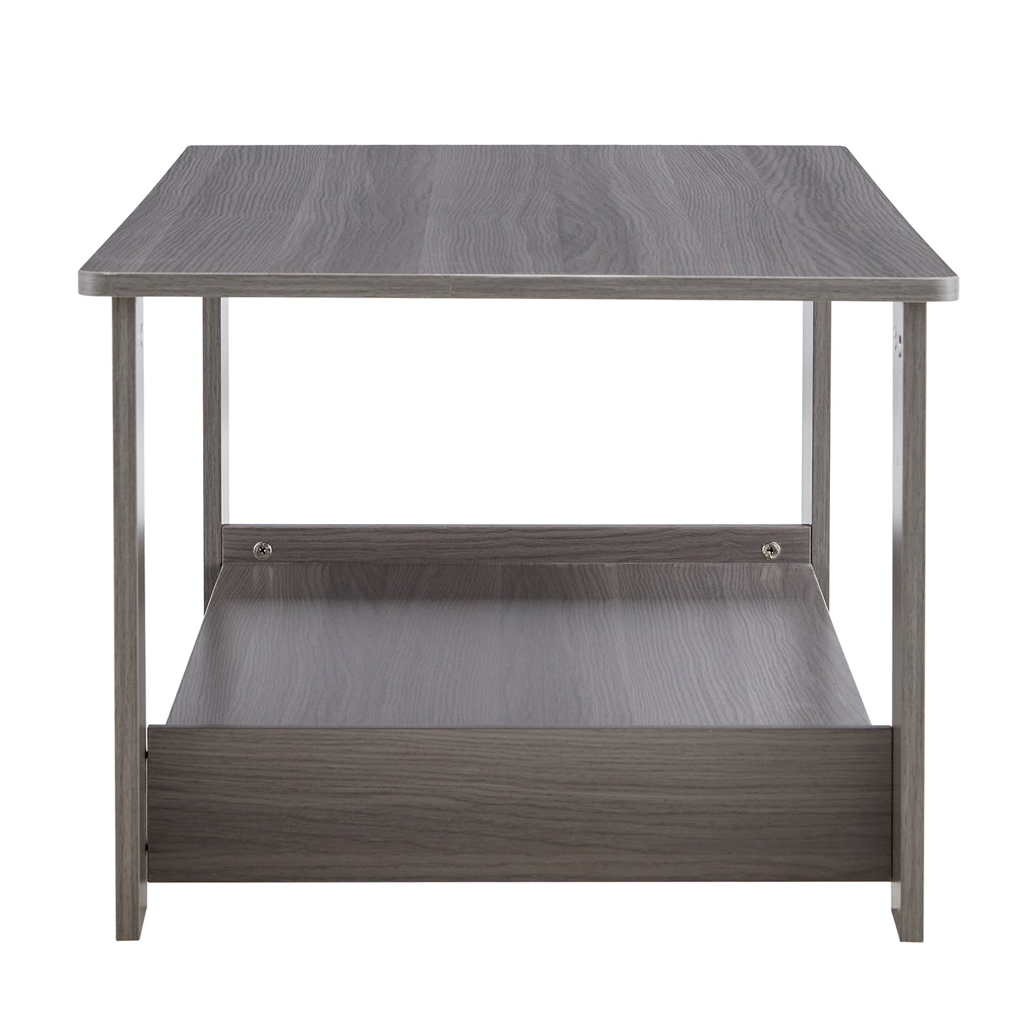 Gray Textured Double-Layered MDF Coffee Table - Sleek & Practical