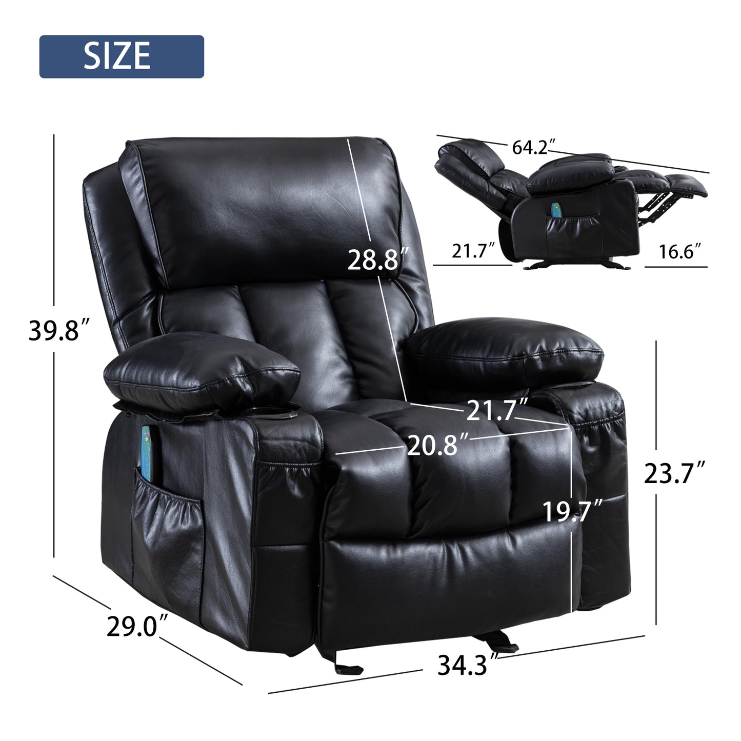 Ultimate Relaxation Recliner Chair with Rocking, Heating, and Adjustable Lounge