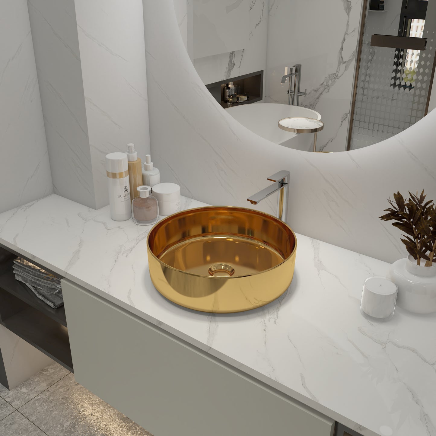 Ceramic Circular Vessel Bathroom Sink Art Sink (BAA0014012KK)