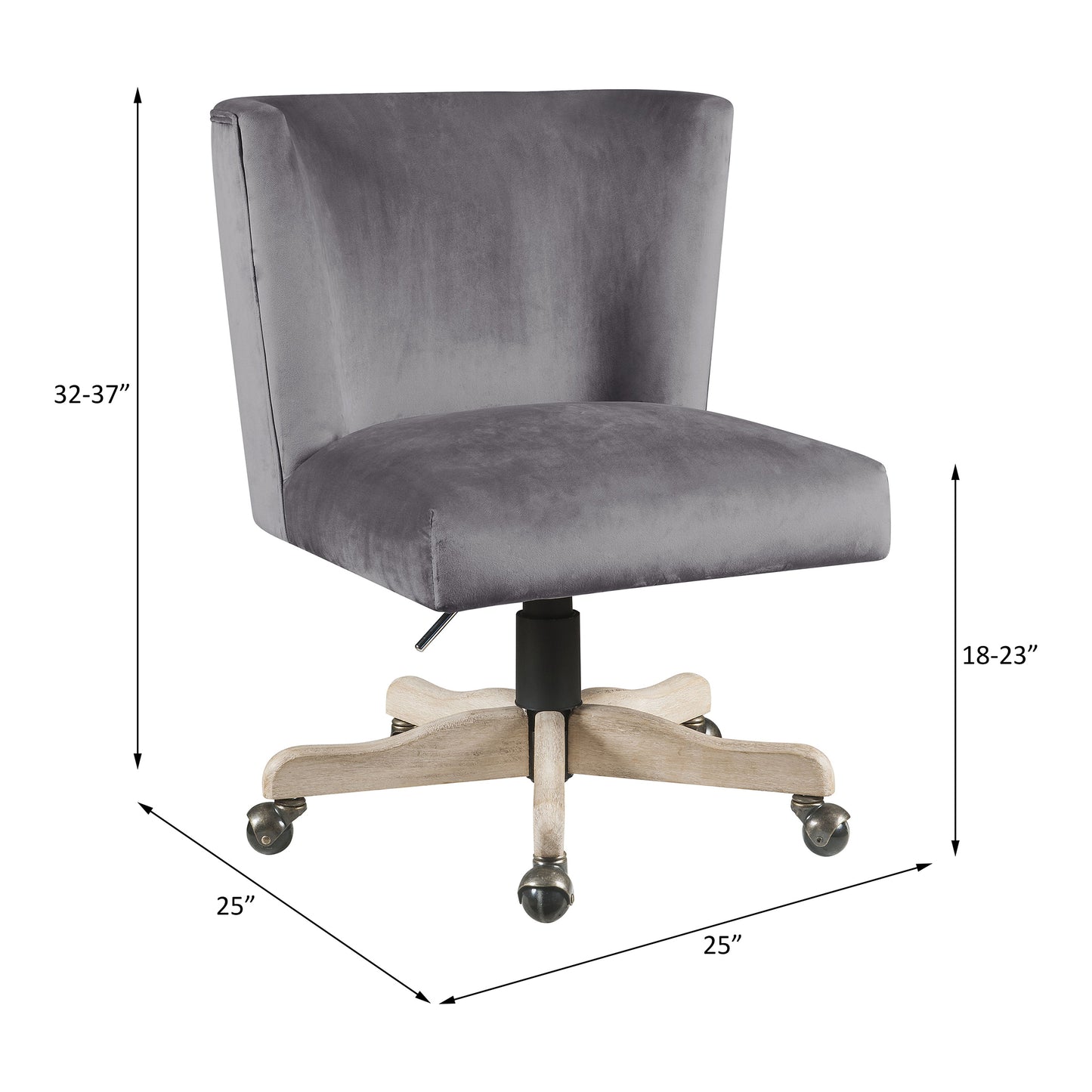 Cliasca Office Chair, Gray Velvet 93073