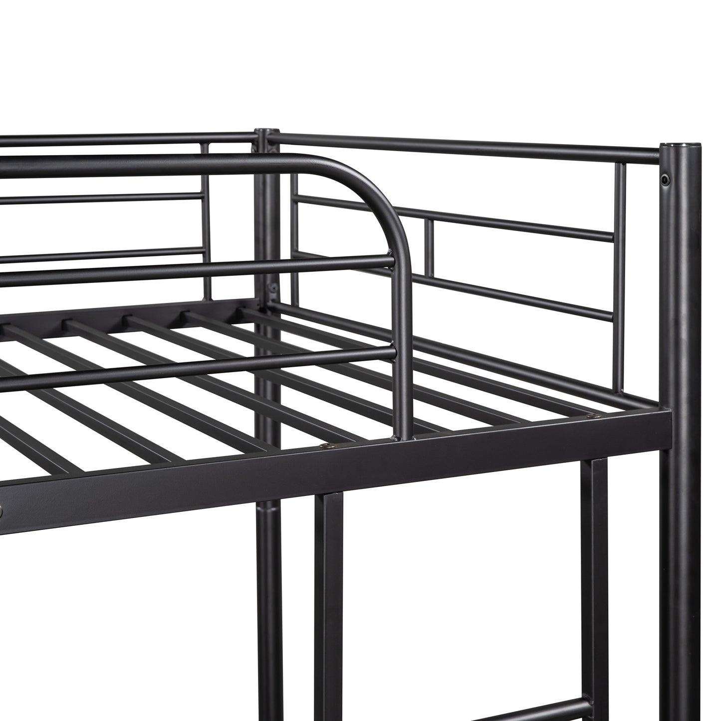 Contemporary Twin Metal Bunk Bed with Separable Twin Beds Option - Black