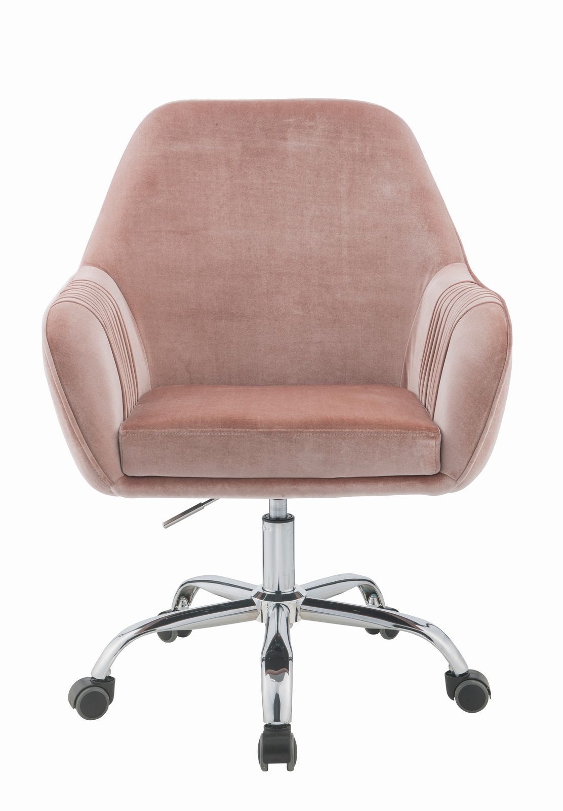 Eimer Office Chair in Peach Velvet & Chrome 92504