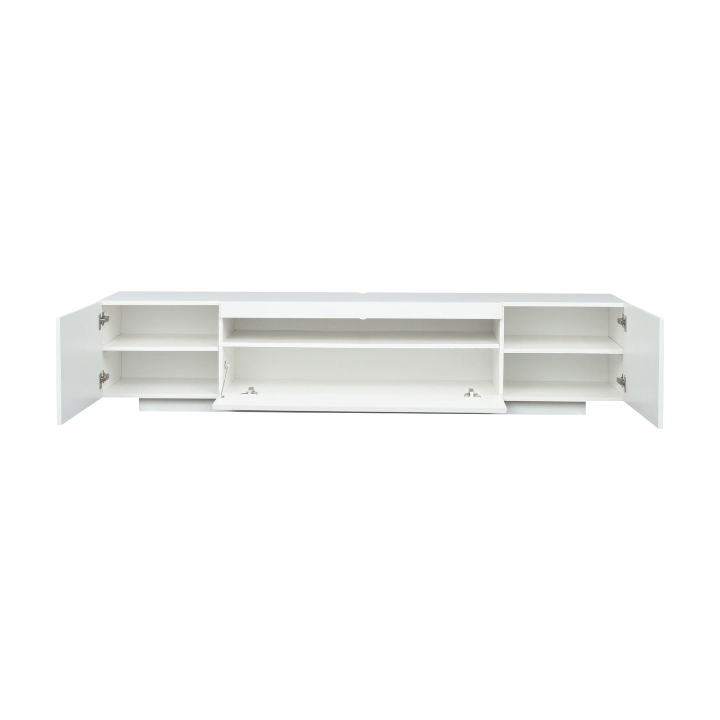 Modern White TV Stand with LED Lights and Storage Drawers for a Stylish Living Room Upgrade