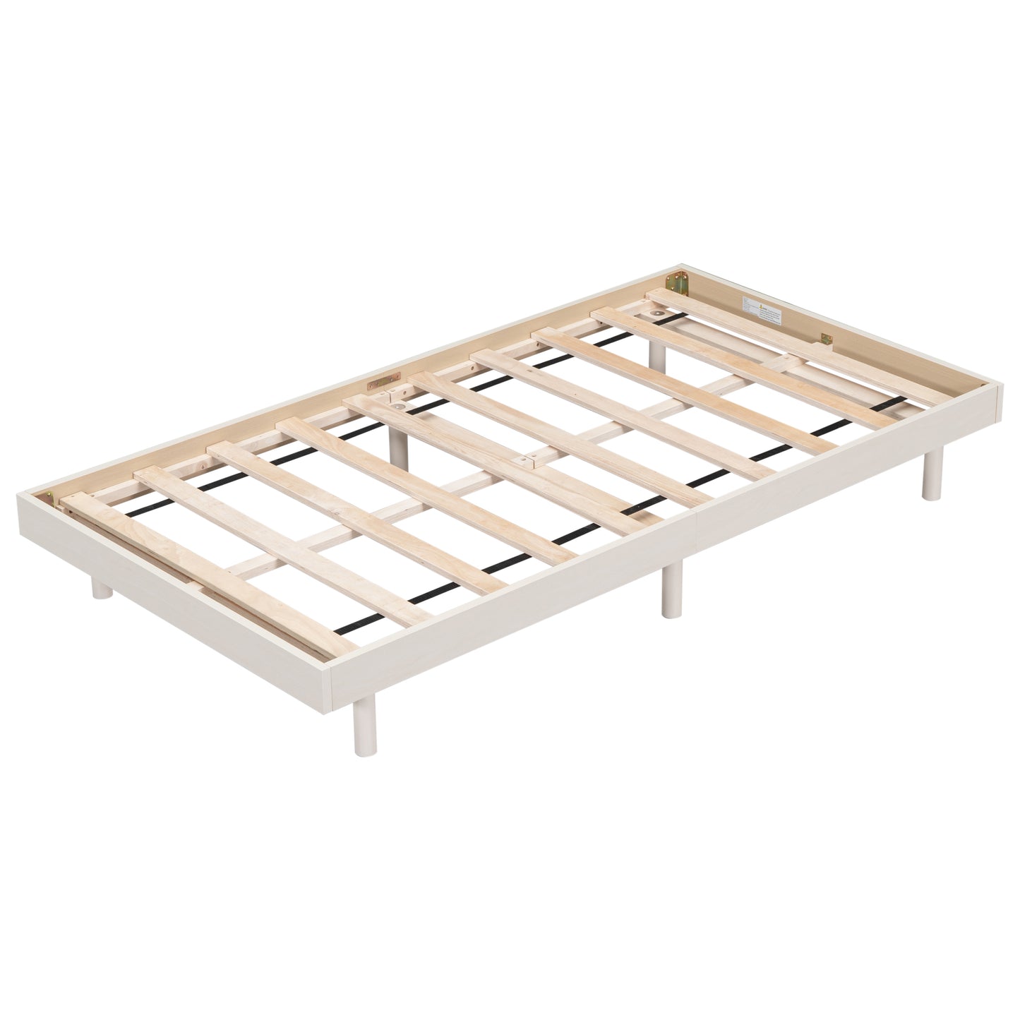 Modern Design Twin Size Floating Platform Bed Frame for White Washed Color