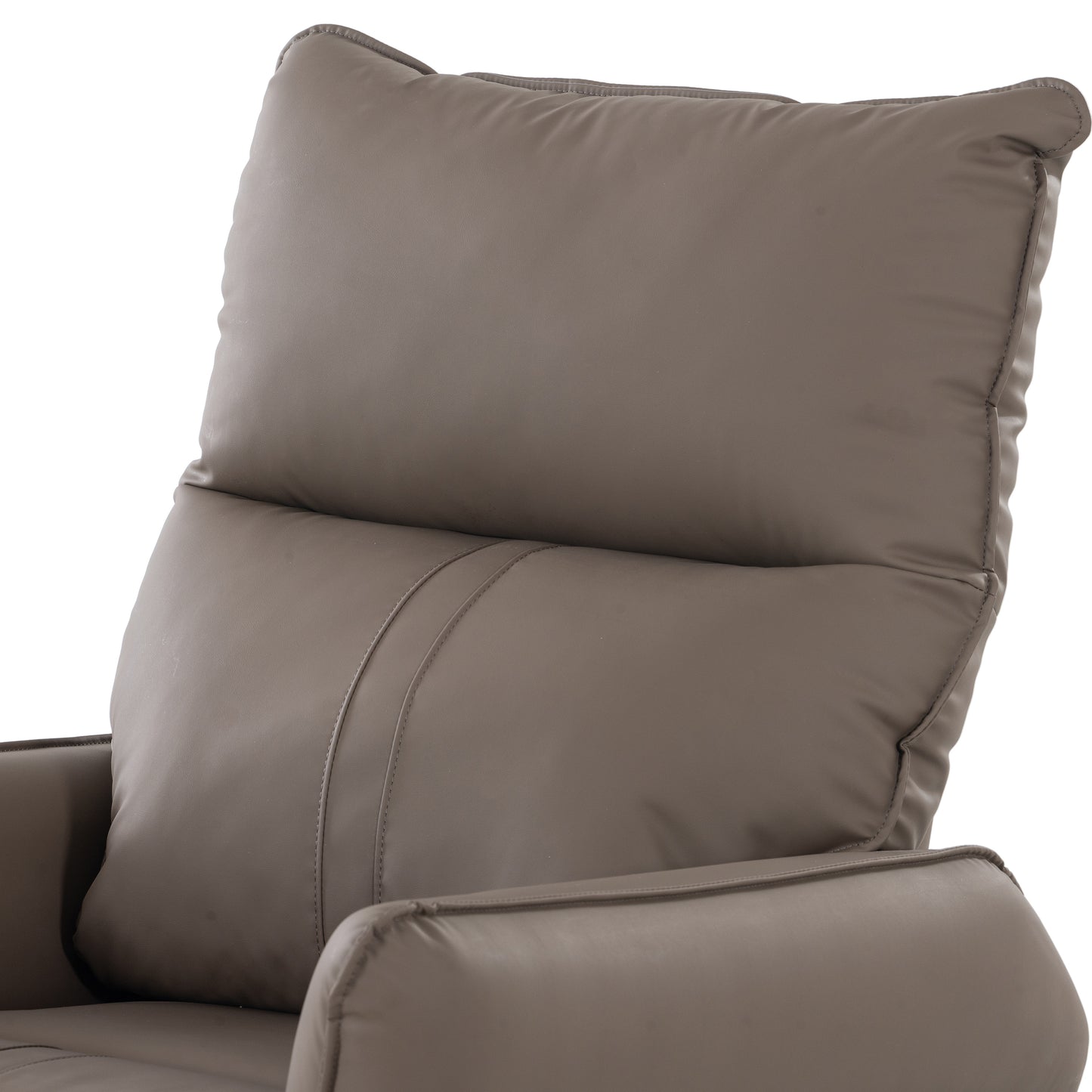 Brown PU Swivel Recliner Chair with Rocking Function