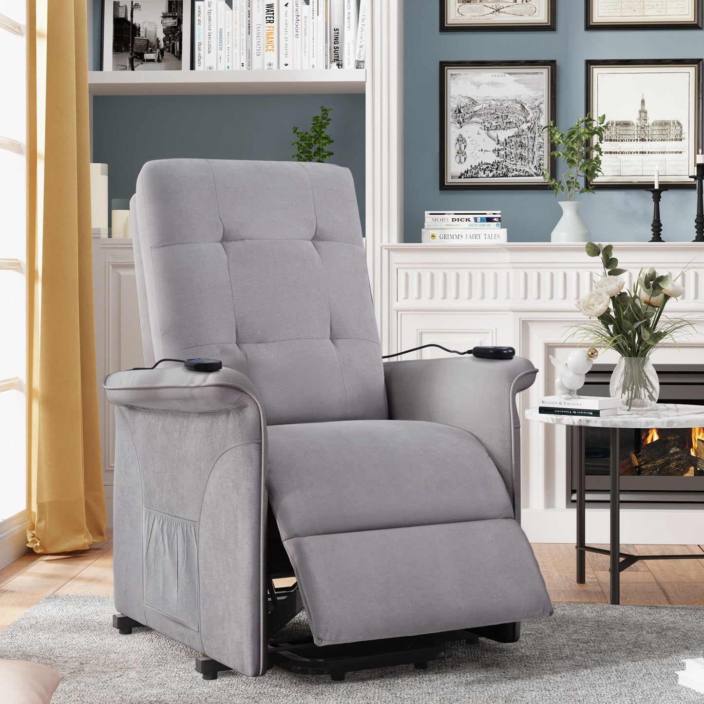 Electric Power Lift Recliner Chair with Adjustable Massage - Ideal for Seniors