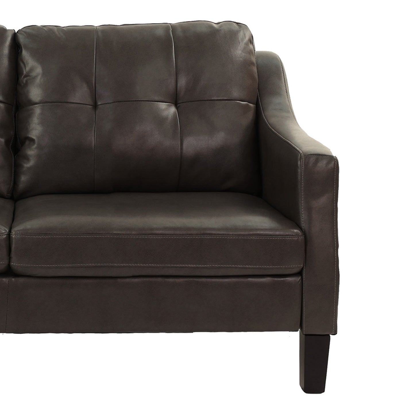 SOFA SET - 2PC SET in Black Faux Leather