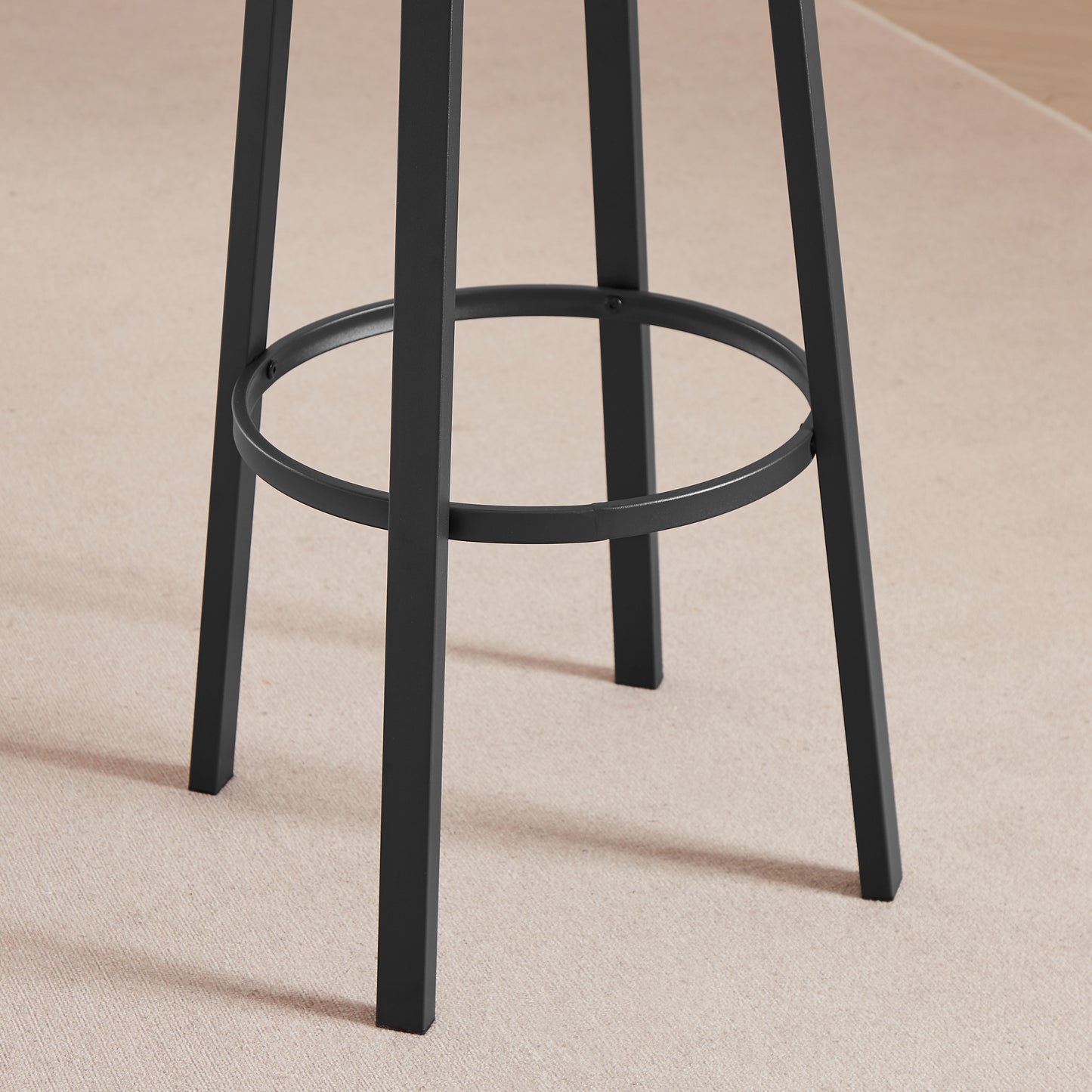 Set of 2 Industrial Swivel Bar Stools with Backrest