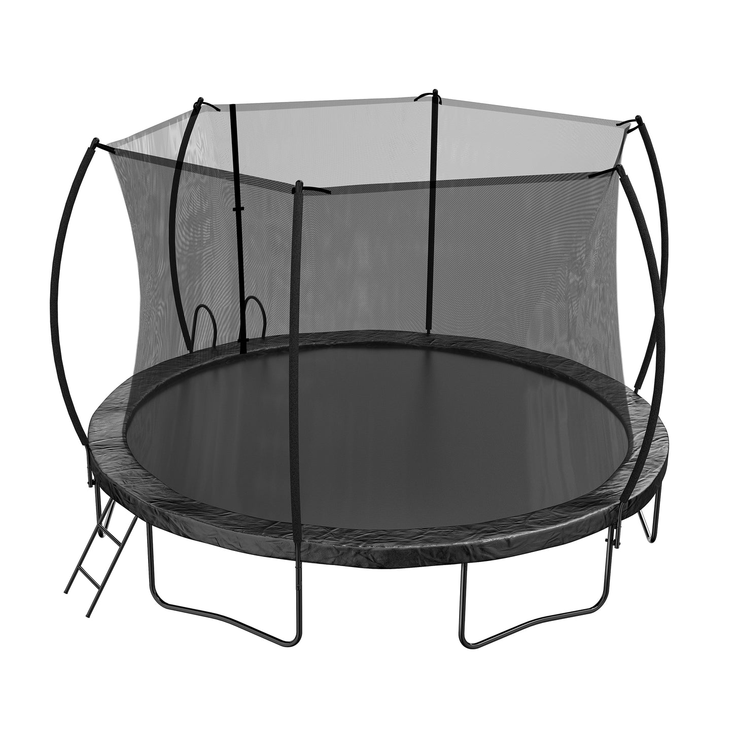 12FT Trampoline with Slide , Outdoor Pumpkin Trampoline for Kids and Adults with Enclosure Net and Ladder