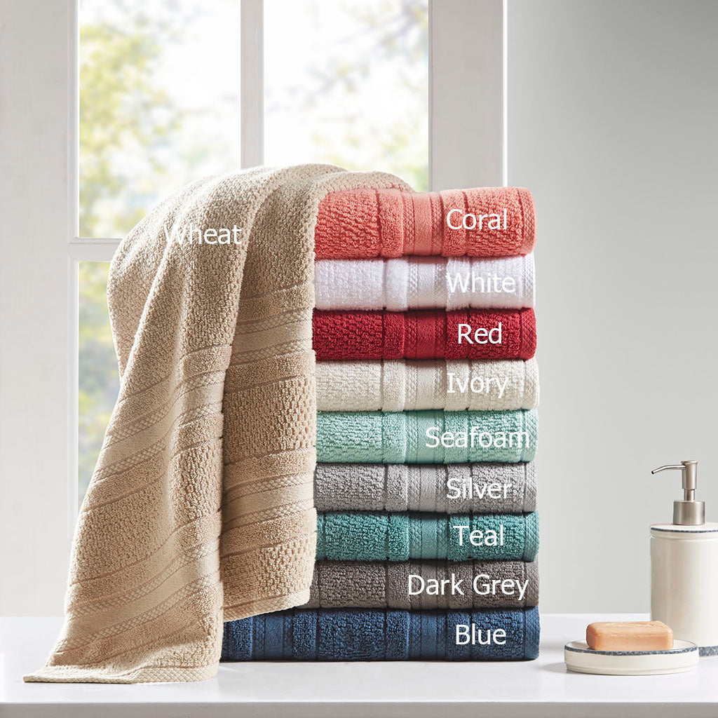 Luxurious Zero Twist 6 Piece Cotton Towel Set - Madison Park Essentials Adrien Super Soft Towel Collection