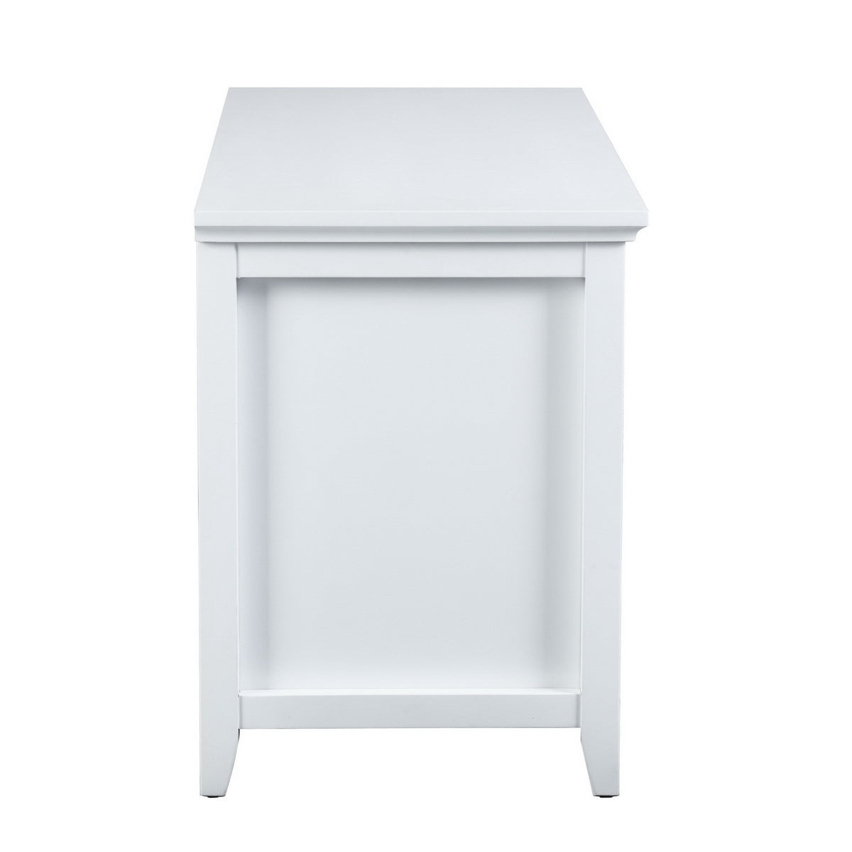 White Coastal TV Stand with 3-Door Cabinet