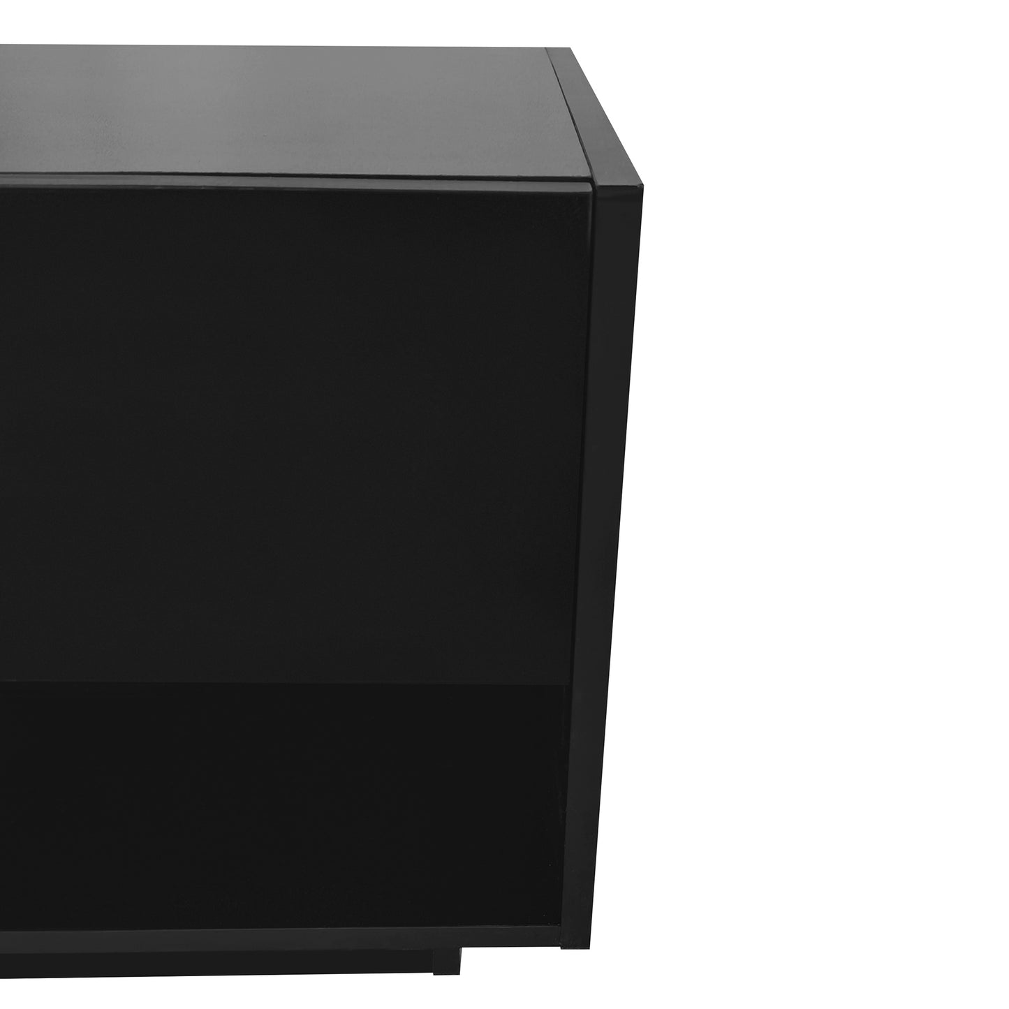 Sleek Two-Tone TV Stand with Spacious Storage for TVs Up to 80'', Black