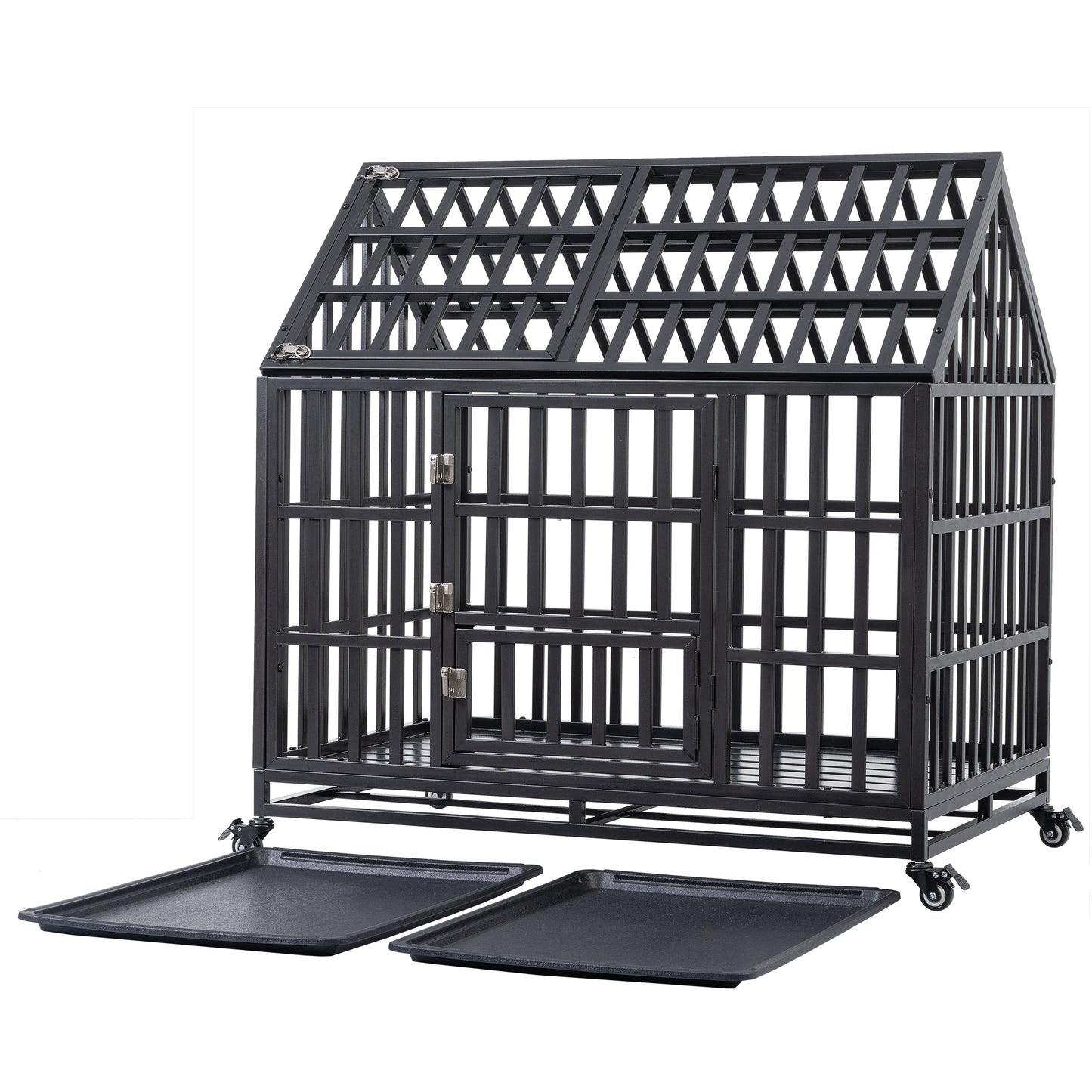 Heavy Duty Dog Cage  pet Crate with Roof