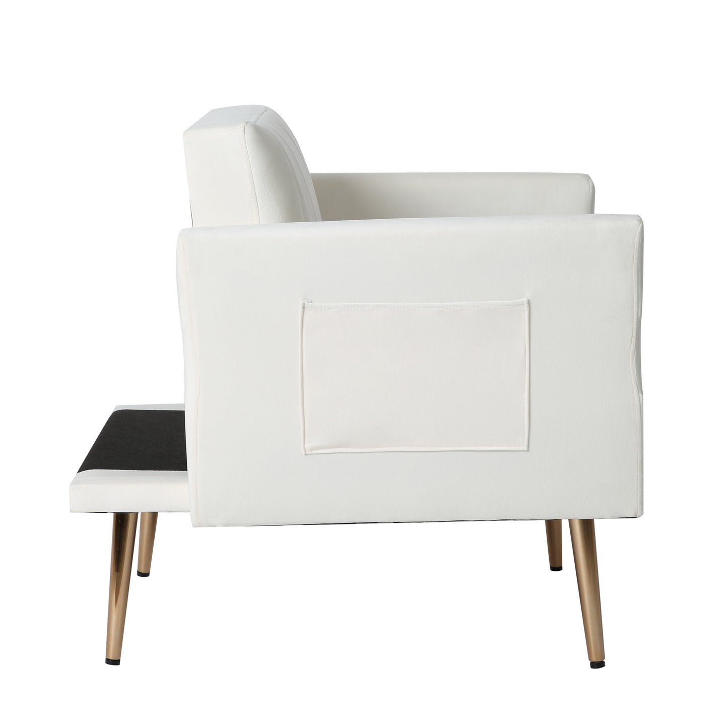 Accent Chair with Ottoman Set,Velvet Accent Chair with Gold Legs, Upholstered Single Sofa for Living Room Bedroom