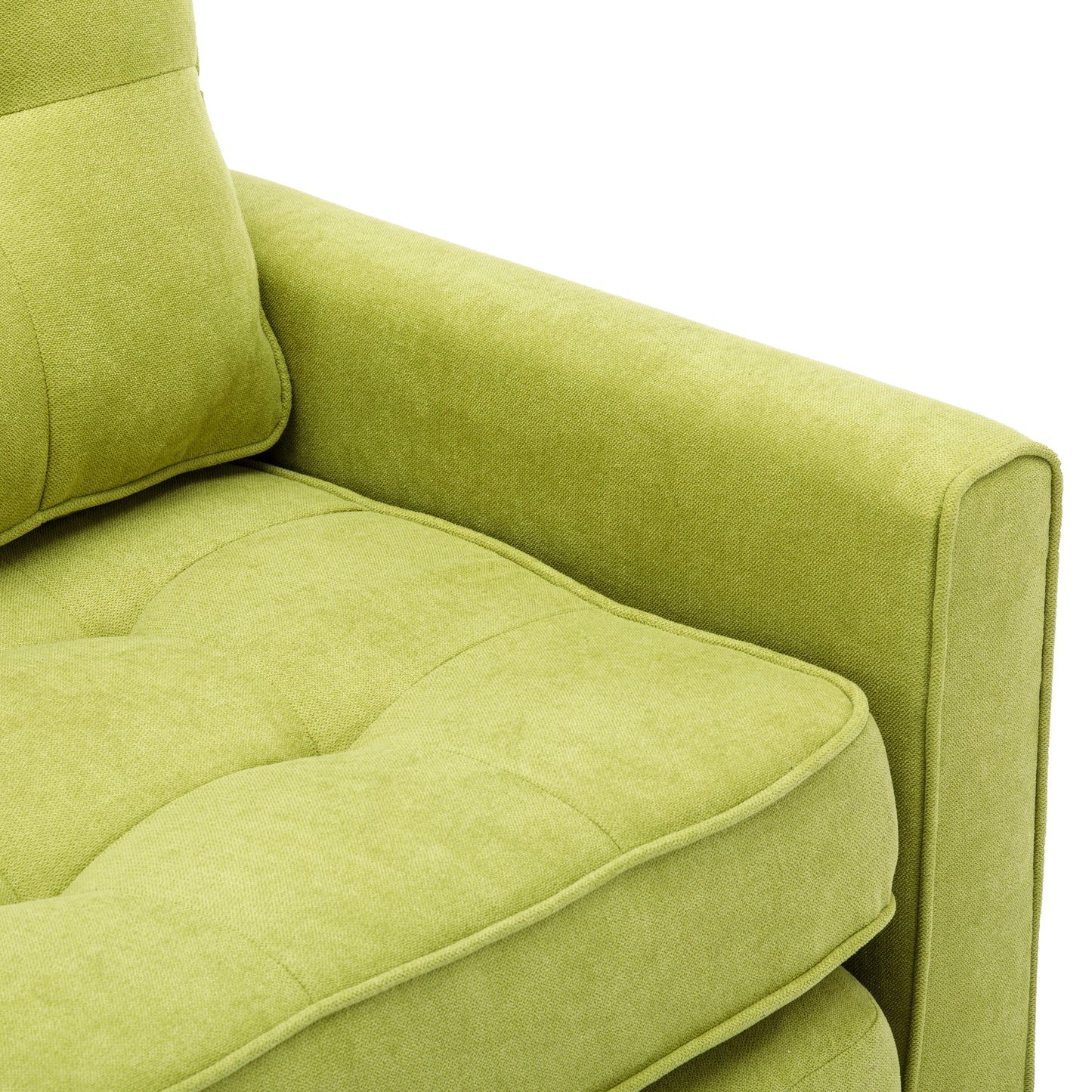 Loveseat Sofa with Pull-Out Bed, Green Chenille Upholstery