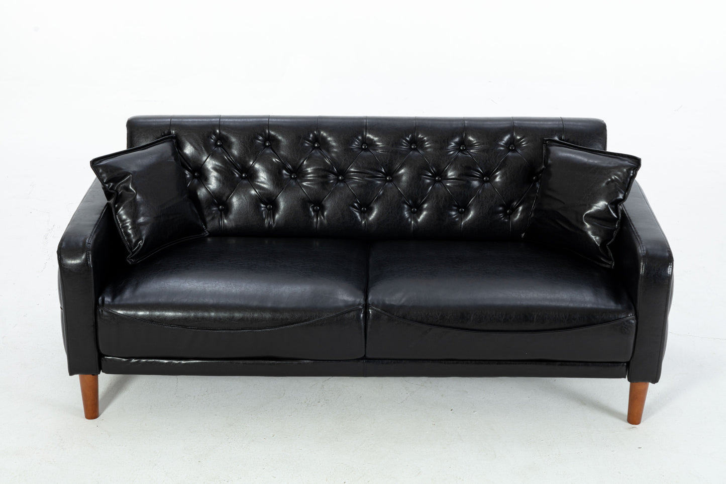 Black 2047 PU Leather Sofa