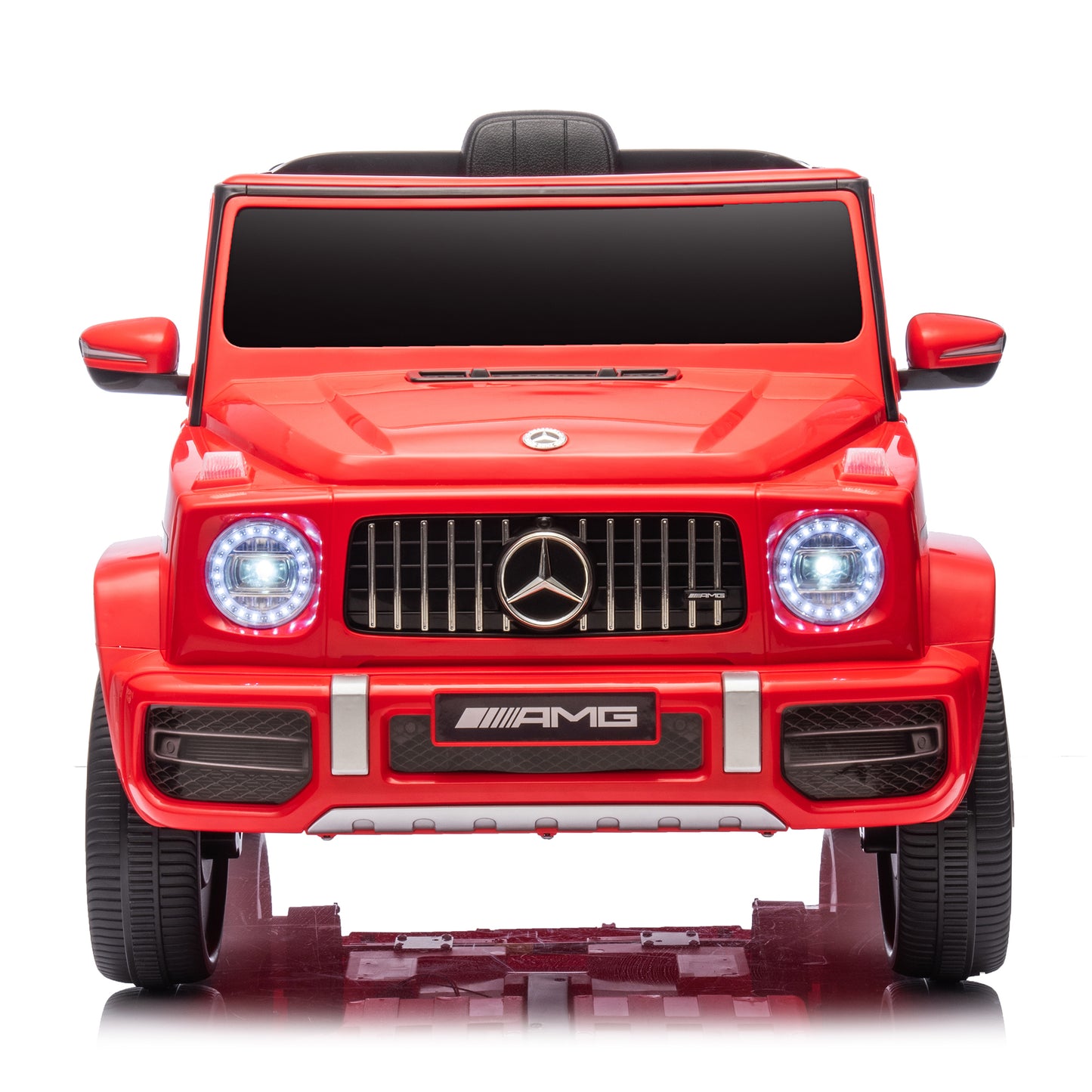 Licensed Mercedes Benz G63 Kids Ride On Car, 12V Electric Vehicle with Remote Control, Double Open Doors, Music, Bluetooth, Wheels Suspension, Battery Powered for Children Boy Girl (Red)