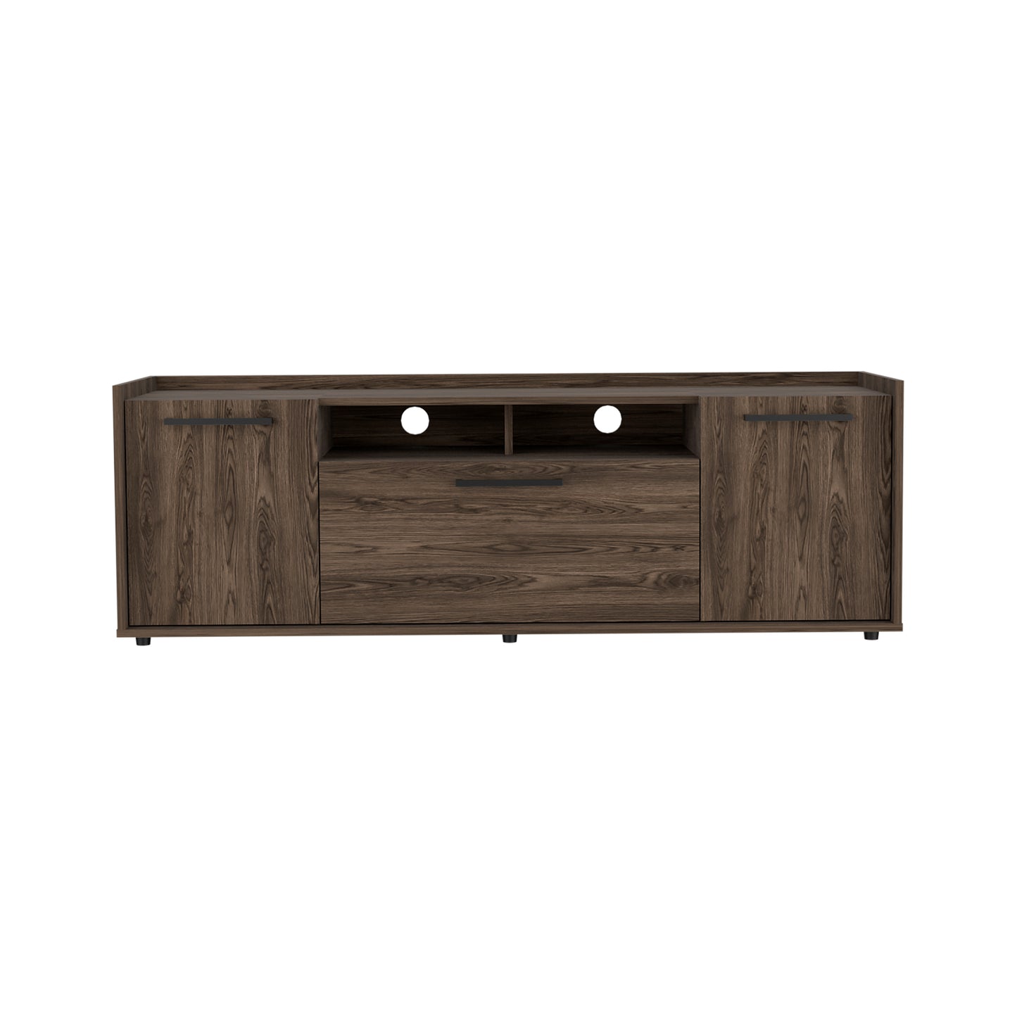 Brock Rectangular TV Stand in Dark Walnut with Two Doors