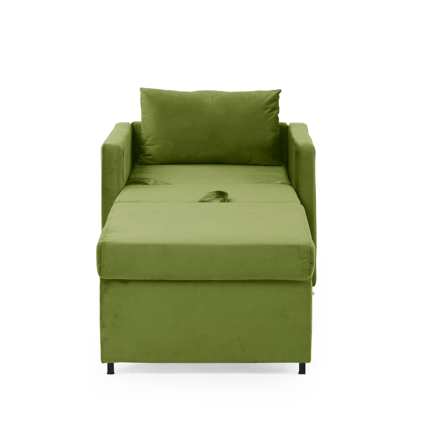 Sofa Bed Chair 2-in-1 Convertible Chair Bed, Lounger Sleeper Chair for Small Space with One Pillow, Green Velvet