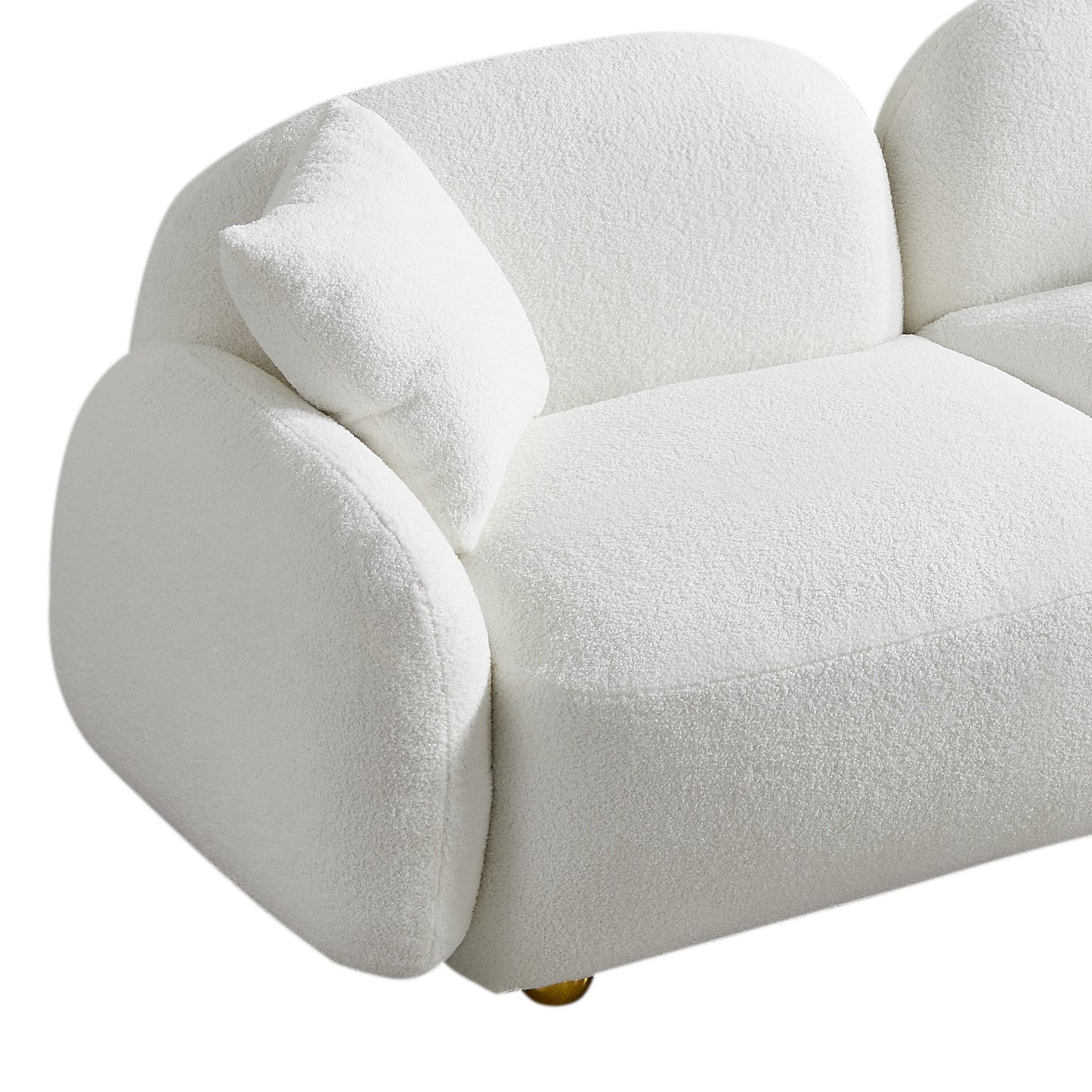 Luxurious 77.95 Plush Teddy Fabric Sofa - Ultimate Comfort and Style