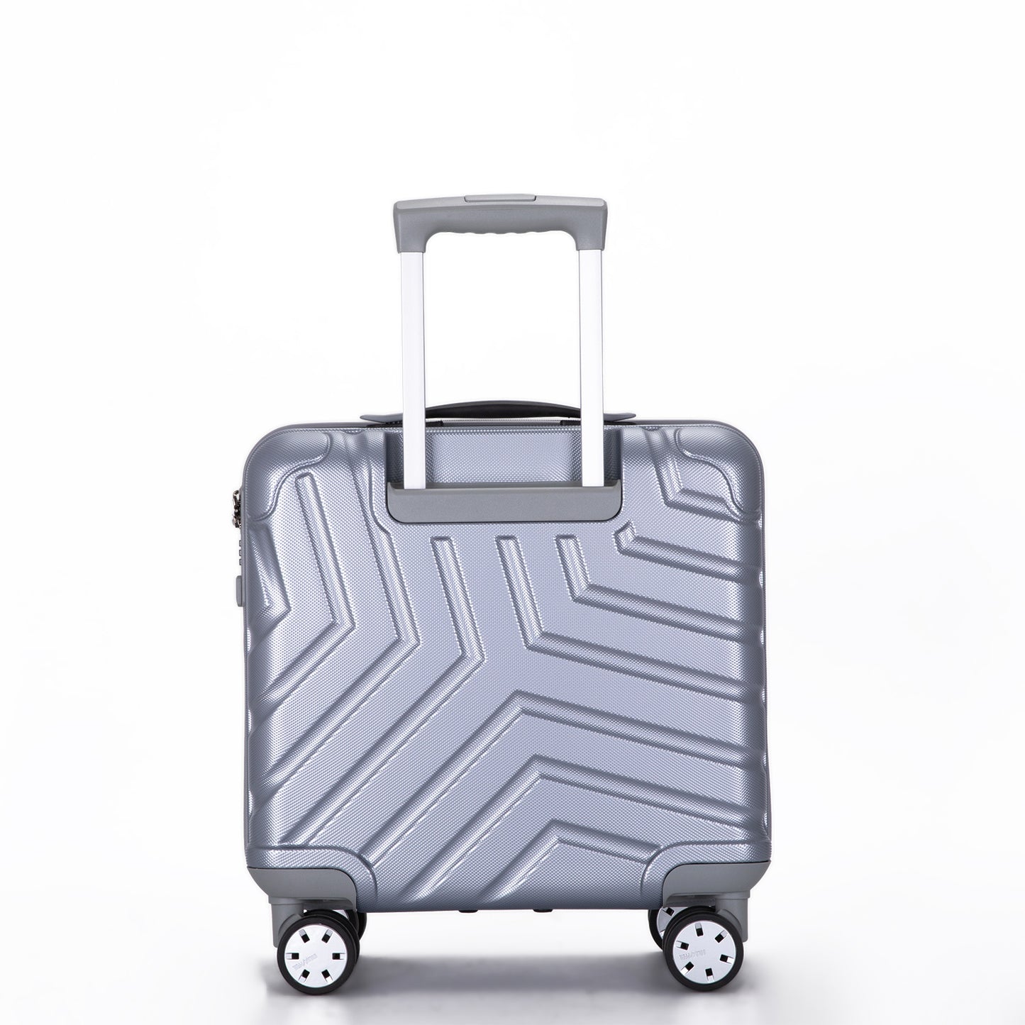 Pure PC 16" Hard Case Luggage Computer Case With Universal Silent Aircraft Wheels Silver