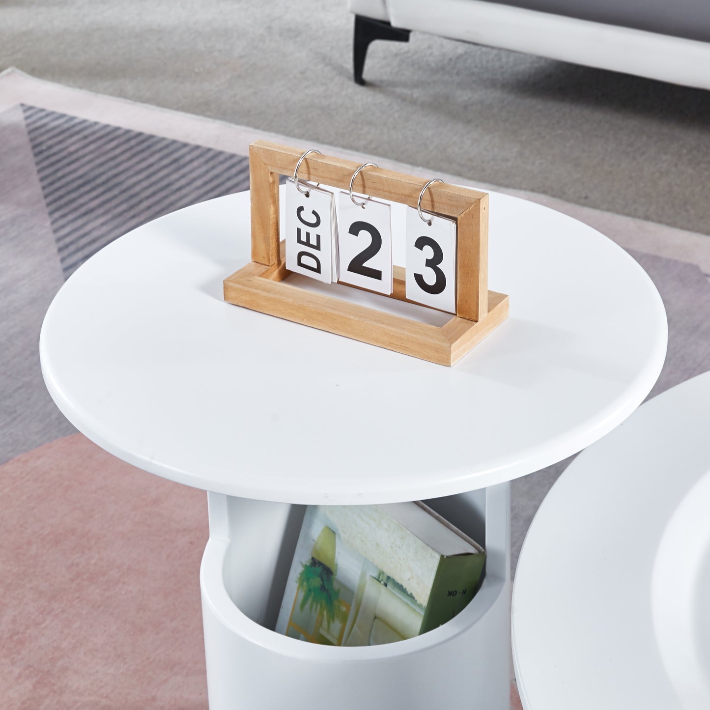 Elegant 2-Piece White MDF Coffee Table Set for Living Room and Bedroom