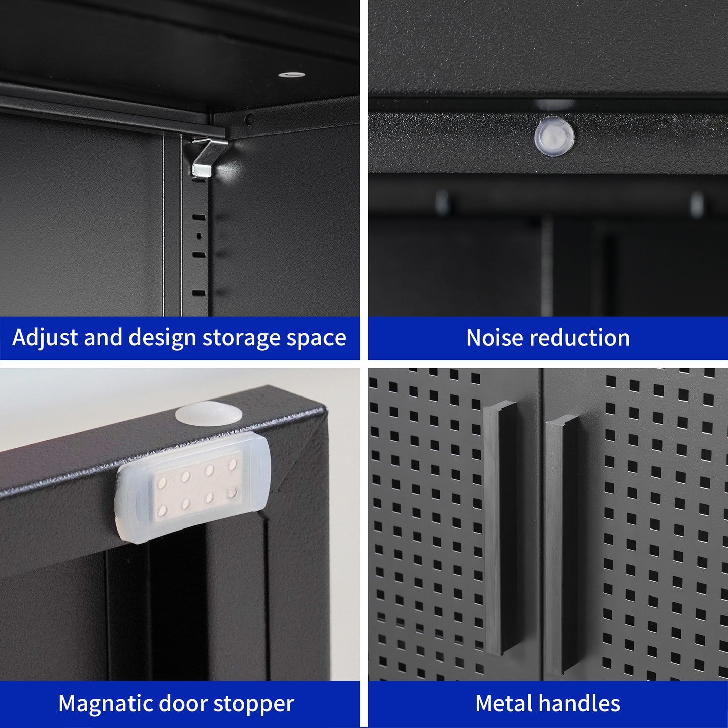 Heavy-Duty Steel Garage Storage Cabinet with Lockable Doors and Adjustable Shelves