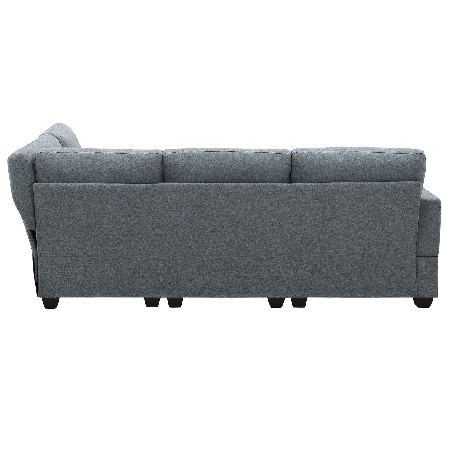 Modern L-Shaped Sectional Sofa Set with Convertible Ottoman and 2 Pillows