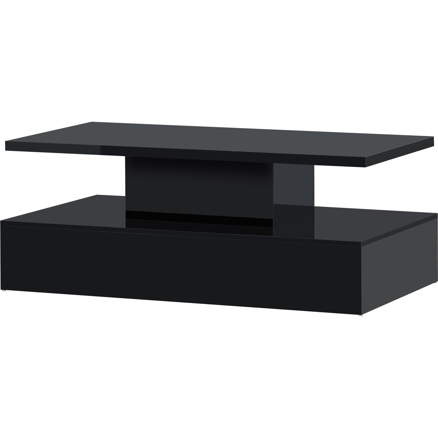 Modern LED Coffee Table with 16 Colors and Remote Control - Black